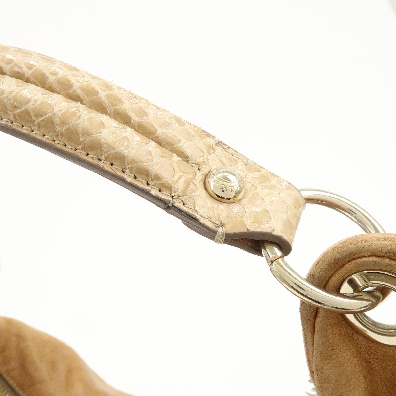 JIMMY CHOO Sky Bag Leather Shoulder Bag Hand Bag Brown