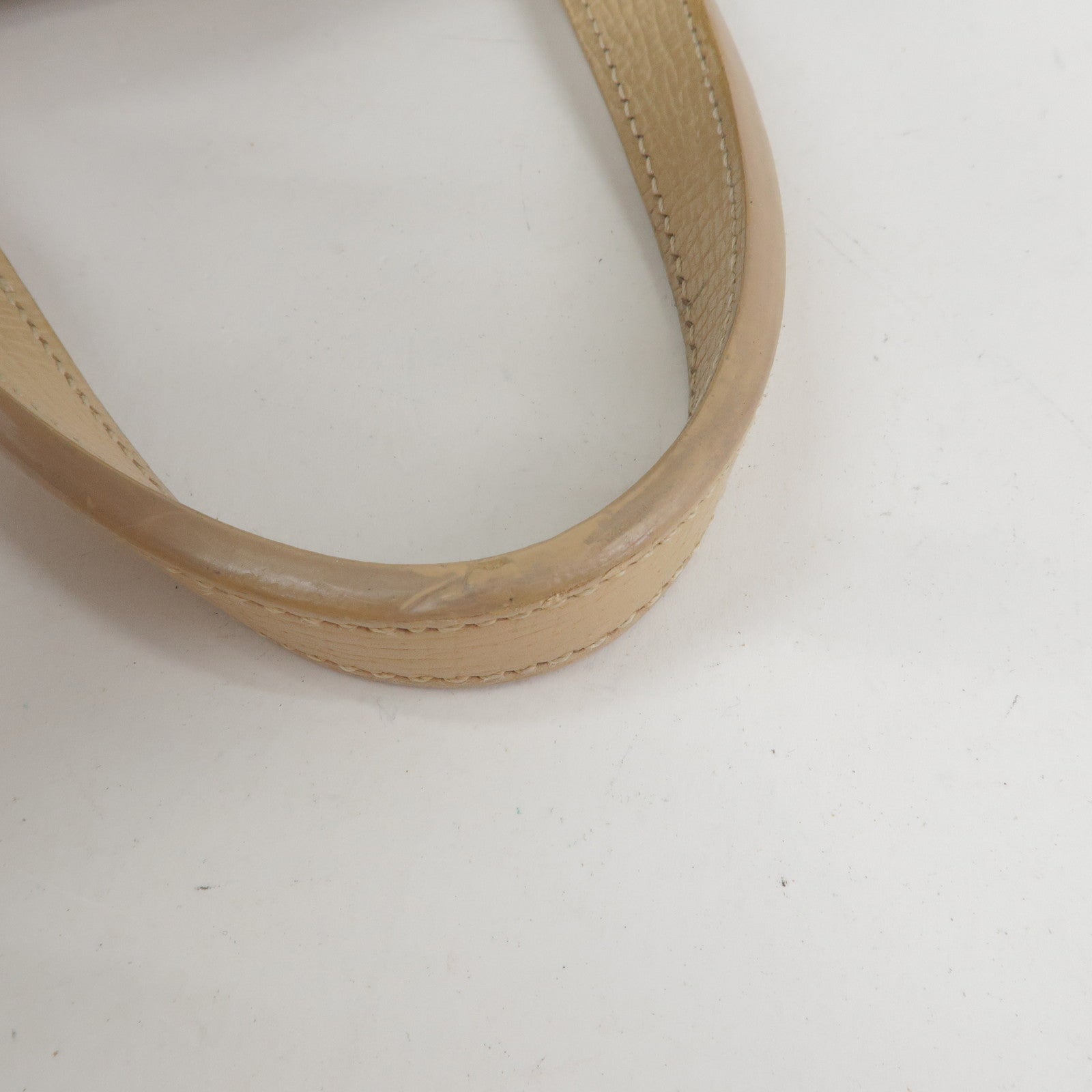 LOEWE Anagram Embossed Leather Tote Bag Hand Bag Beige