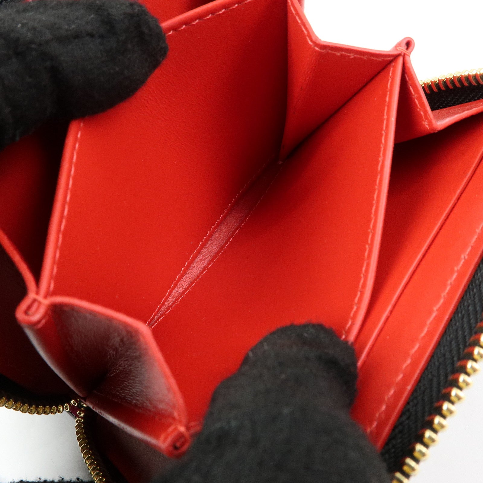 Christian Louboutin Leather Card Case Coin Case Black Multicolor