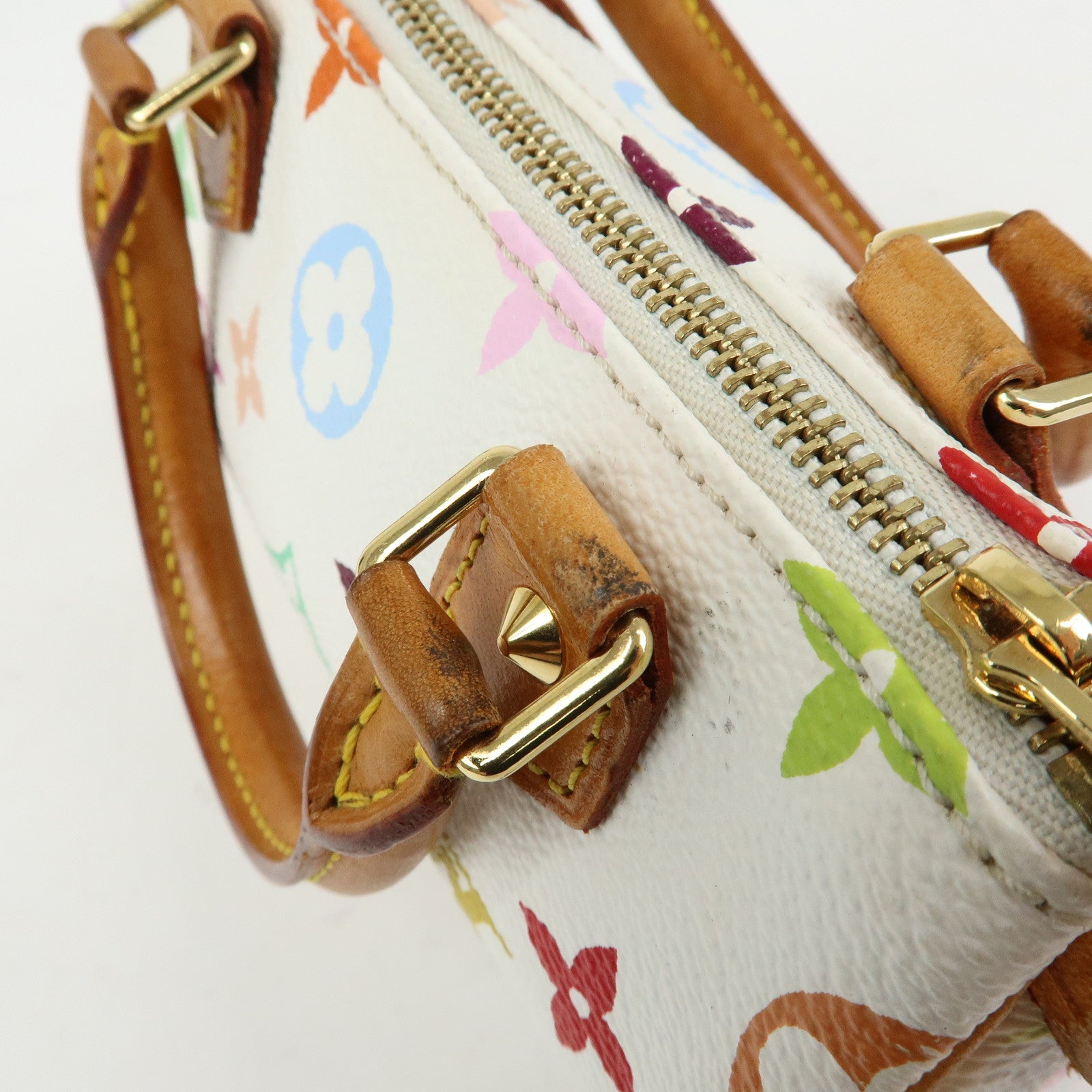 Louis Vuitton Monogram Multicolor Mini Speedy Hand Bag Blanc M92645
