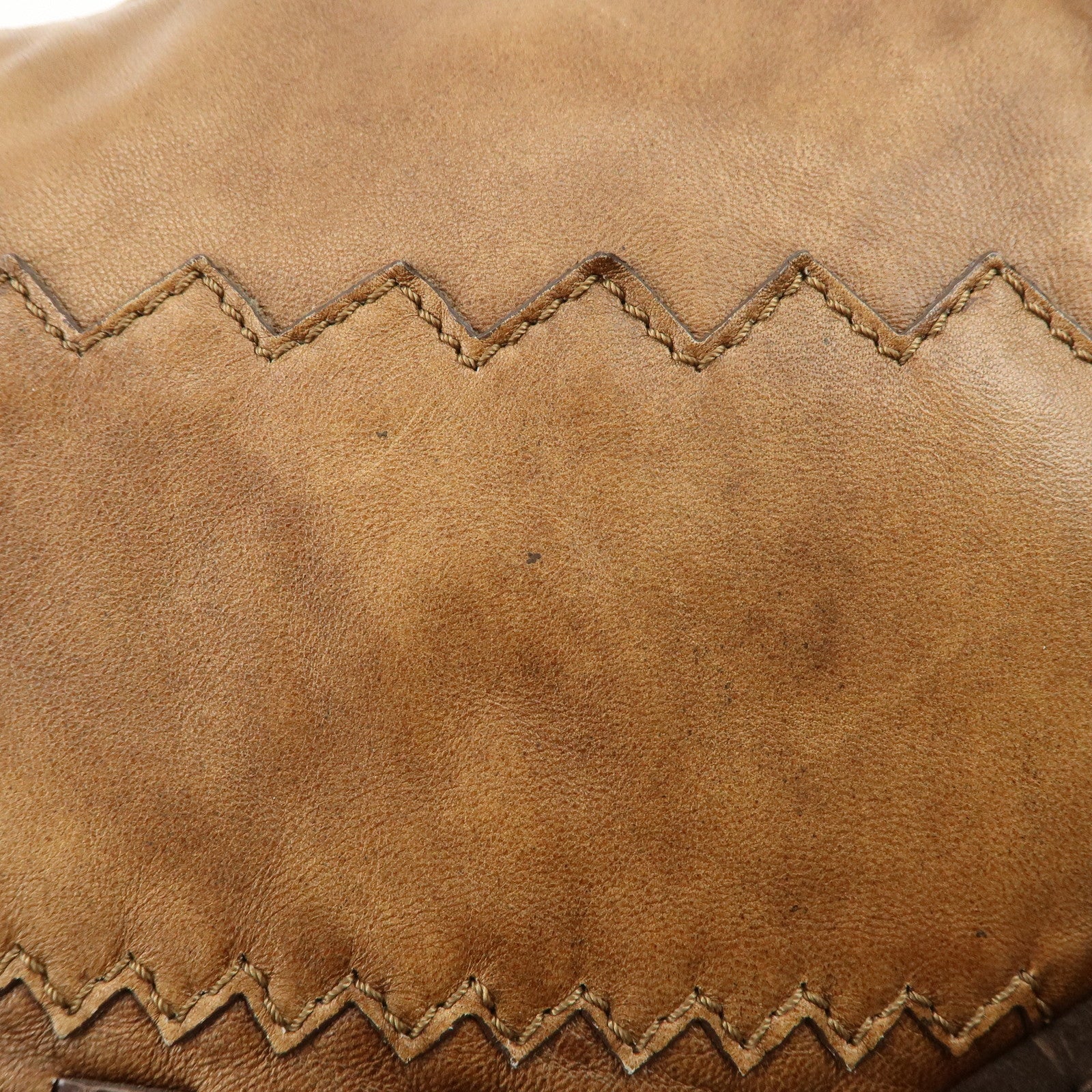 JIMMY CHOO Leather Suede Chain Shoulder Bag Hand Bag Brown