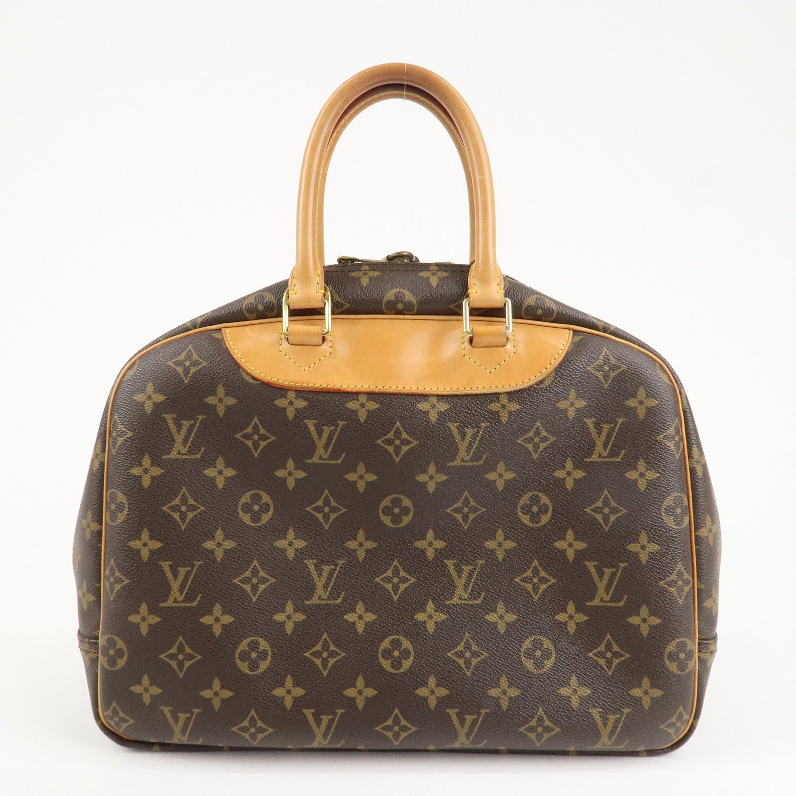 Louis Vuitton Monogram Deauville Hand Bag Brown M47270 Used