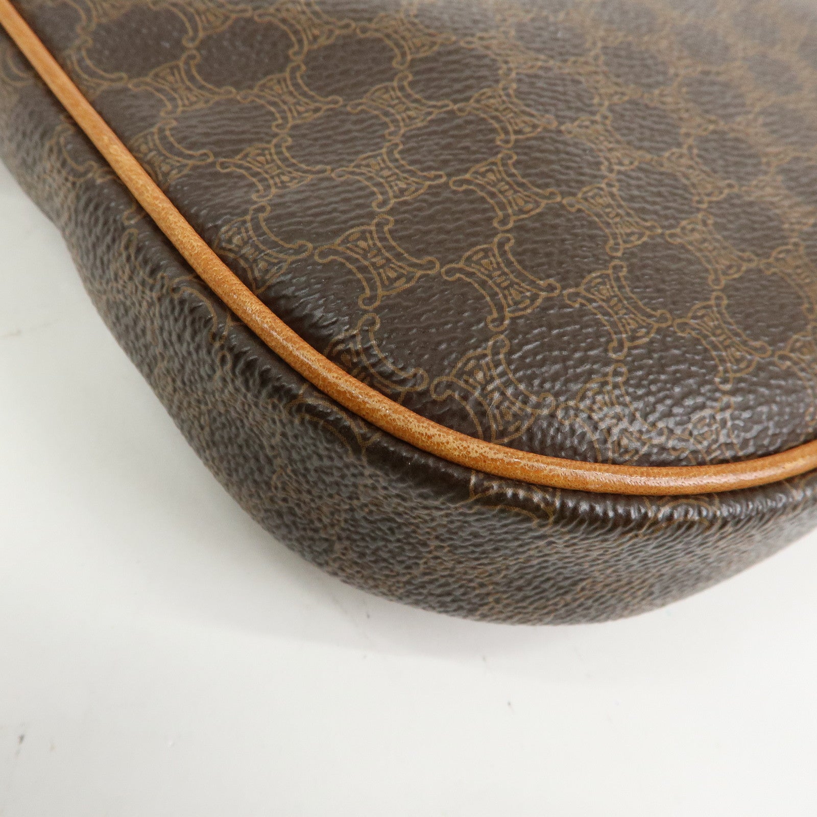 CELINE Macadam PVC Leather Shoulder Bag Hand Bag Brown