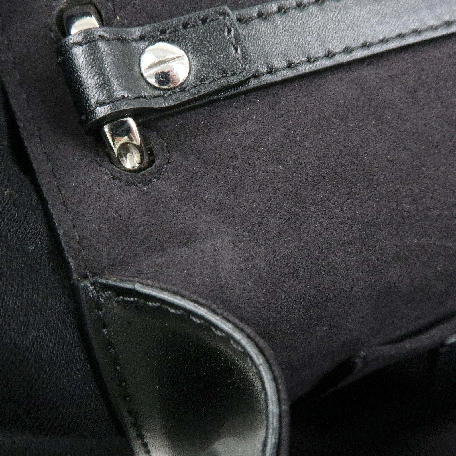FENDI Kan I Mini Leather Chain Shoulder Crossbody Bag Black 8M0381