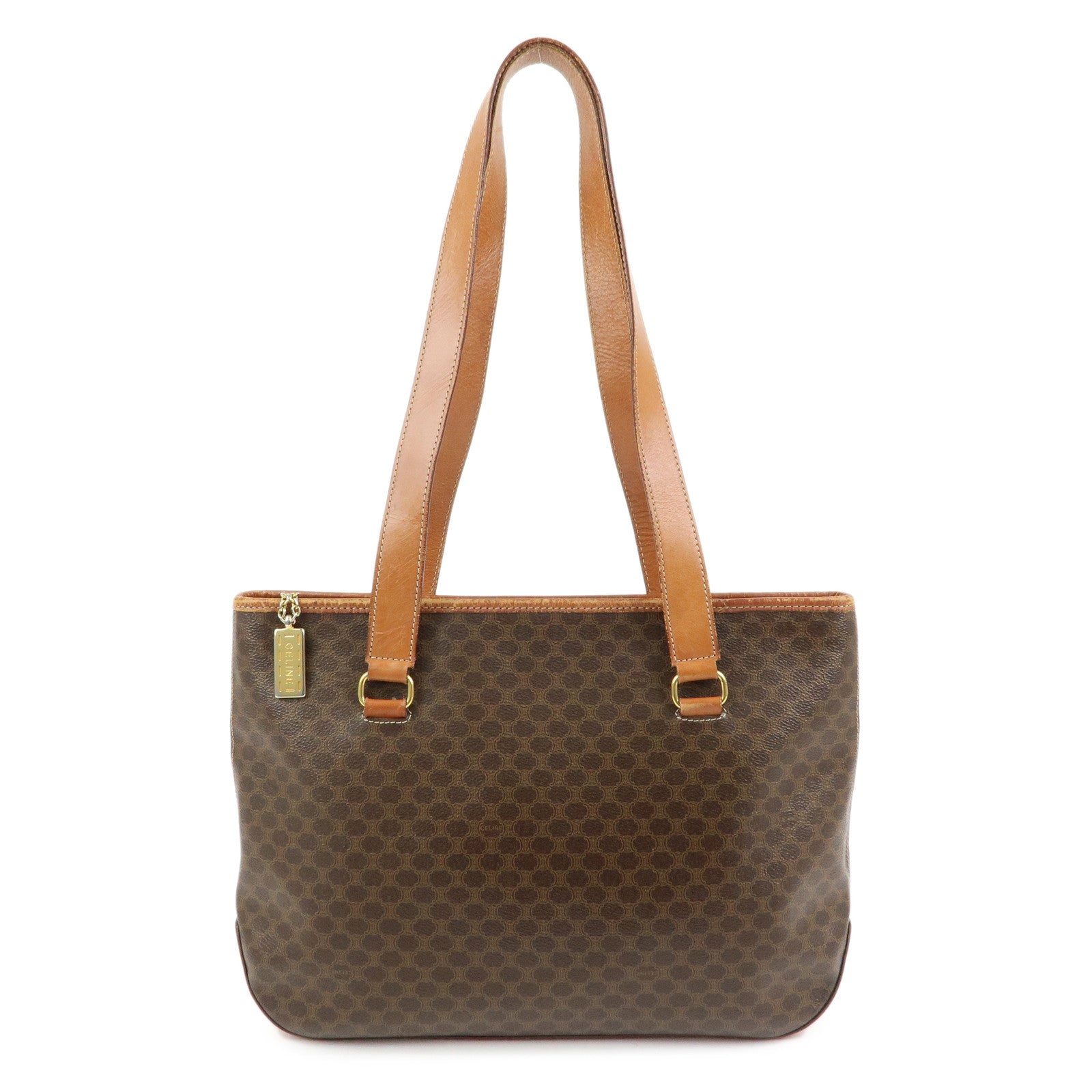 CELINE Macadam PVC Leather Tote Bag Shoulder Bag Brown