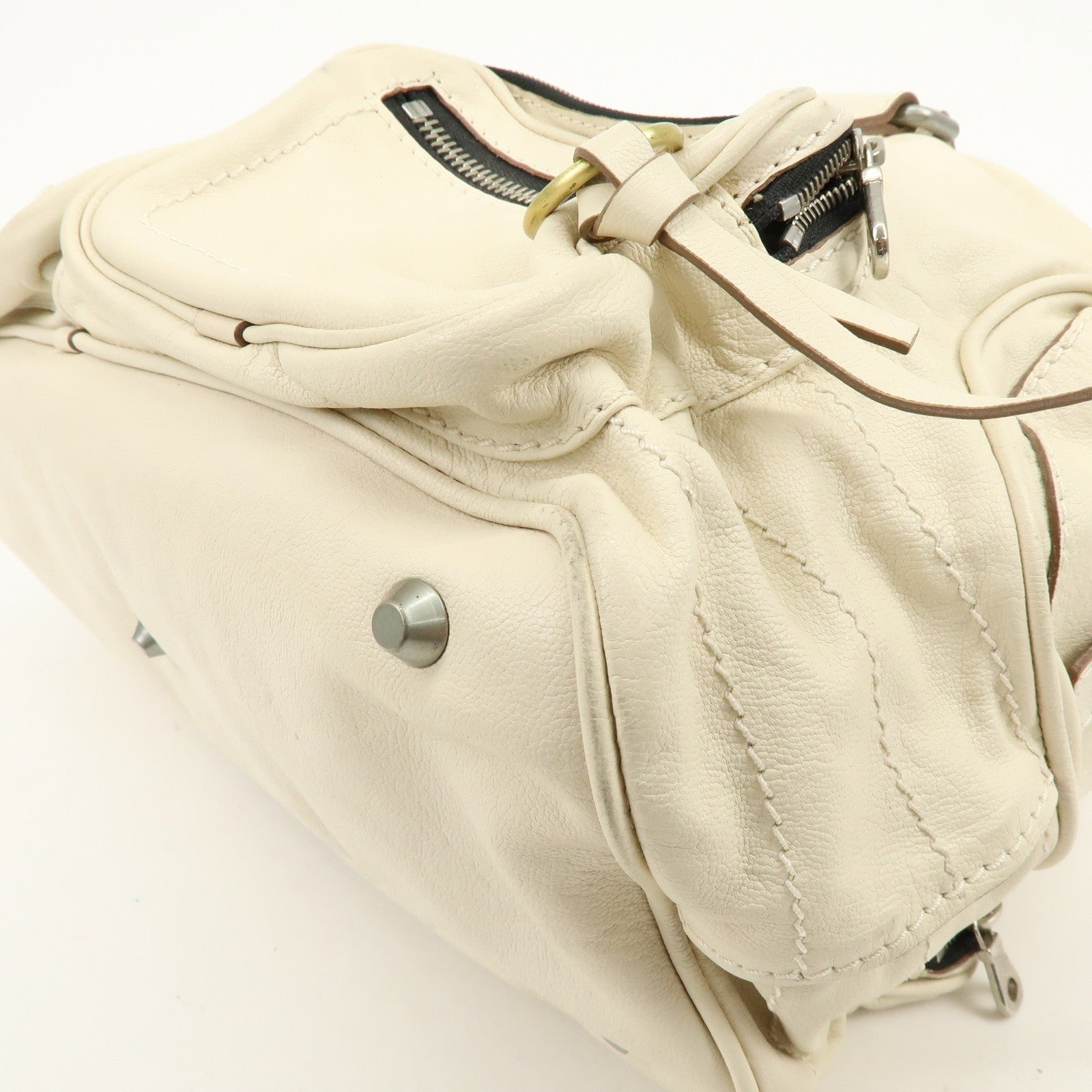 Chloe Betty Leather Shoulder Bag Satchel Bag Ivory
