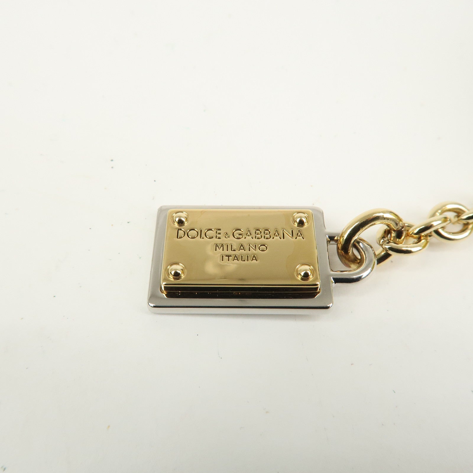 Dolce&Gabbana Citrus Fur Leather Bag Charm Key Holder Yellow