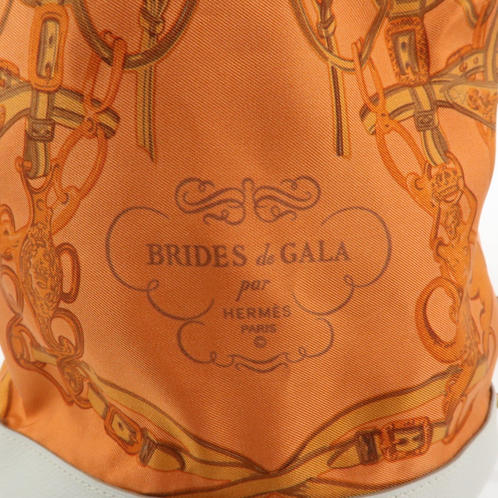 HERMES Silk Taurillon Sac SoieCool22 Shoulder Bag □O Stamped Orange