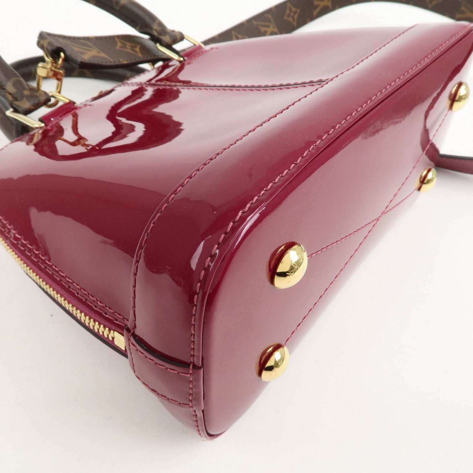 Louis Vuitton Monogram Vernis Alma BB 2Way Bag Magenta M54785