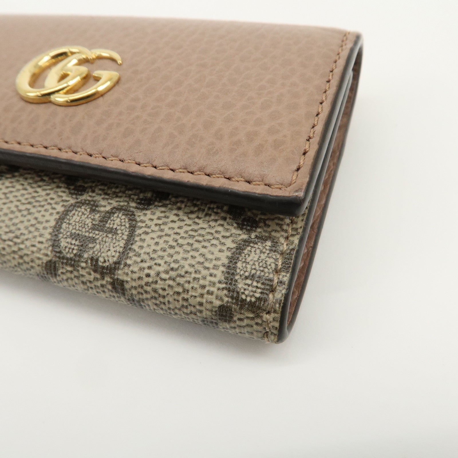 GUCCI GG Marmont GG Supreme 6 Key Case Key Holder Beige 456118