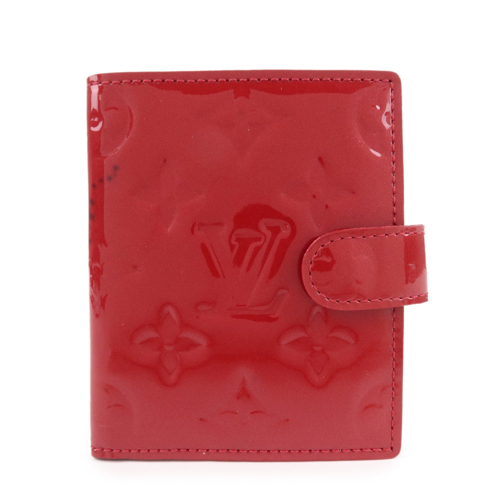 Louis Vuitton Monogram Vernis Agenda Mini Planner Cover Red R21021 Used