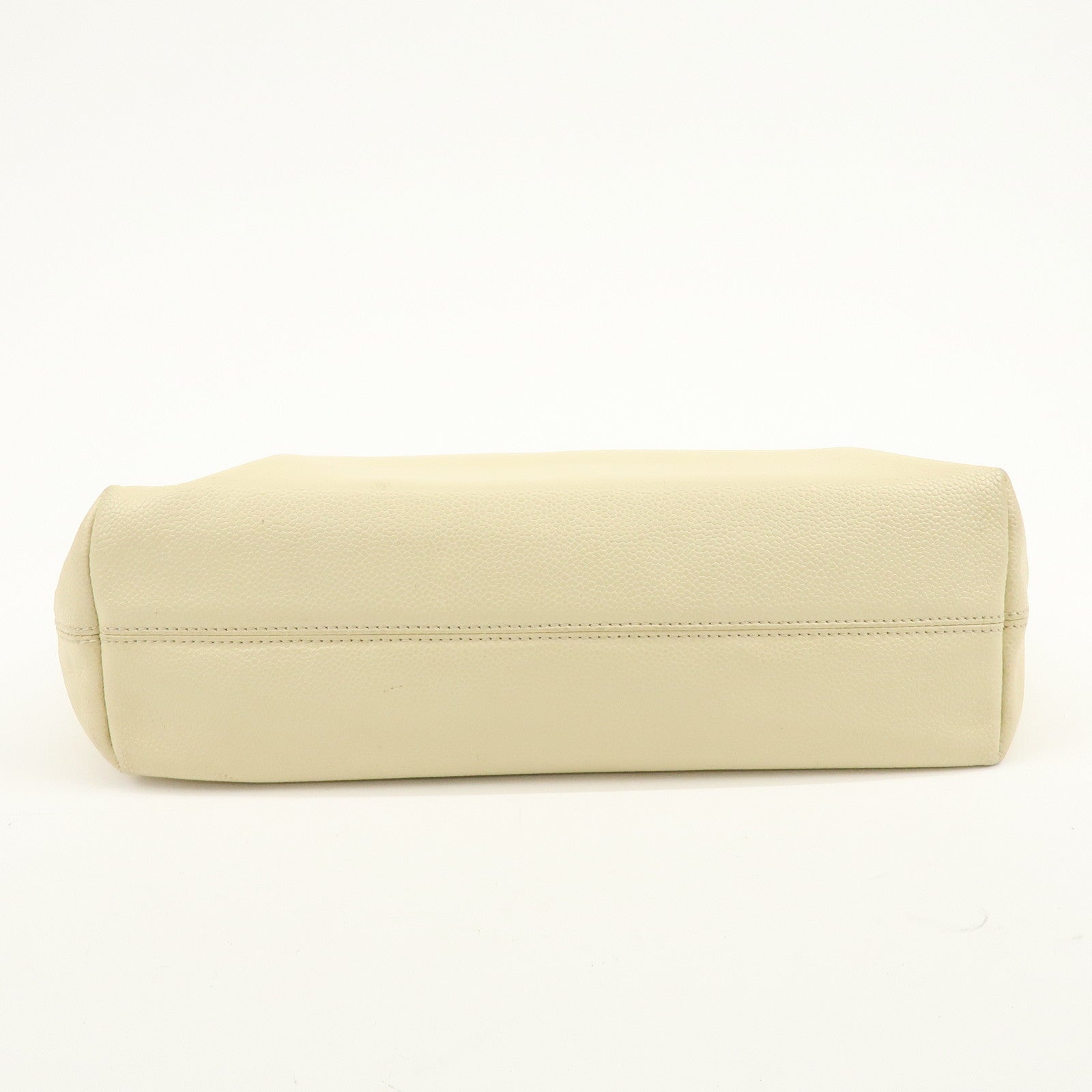 CHANEL COCO Mark Caviarskin Tote Bag Shoulder Bag Ivory