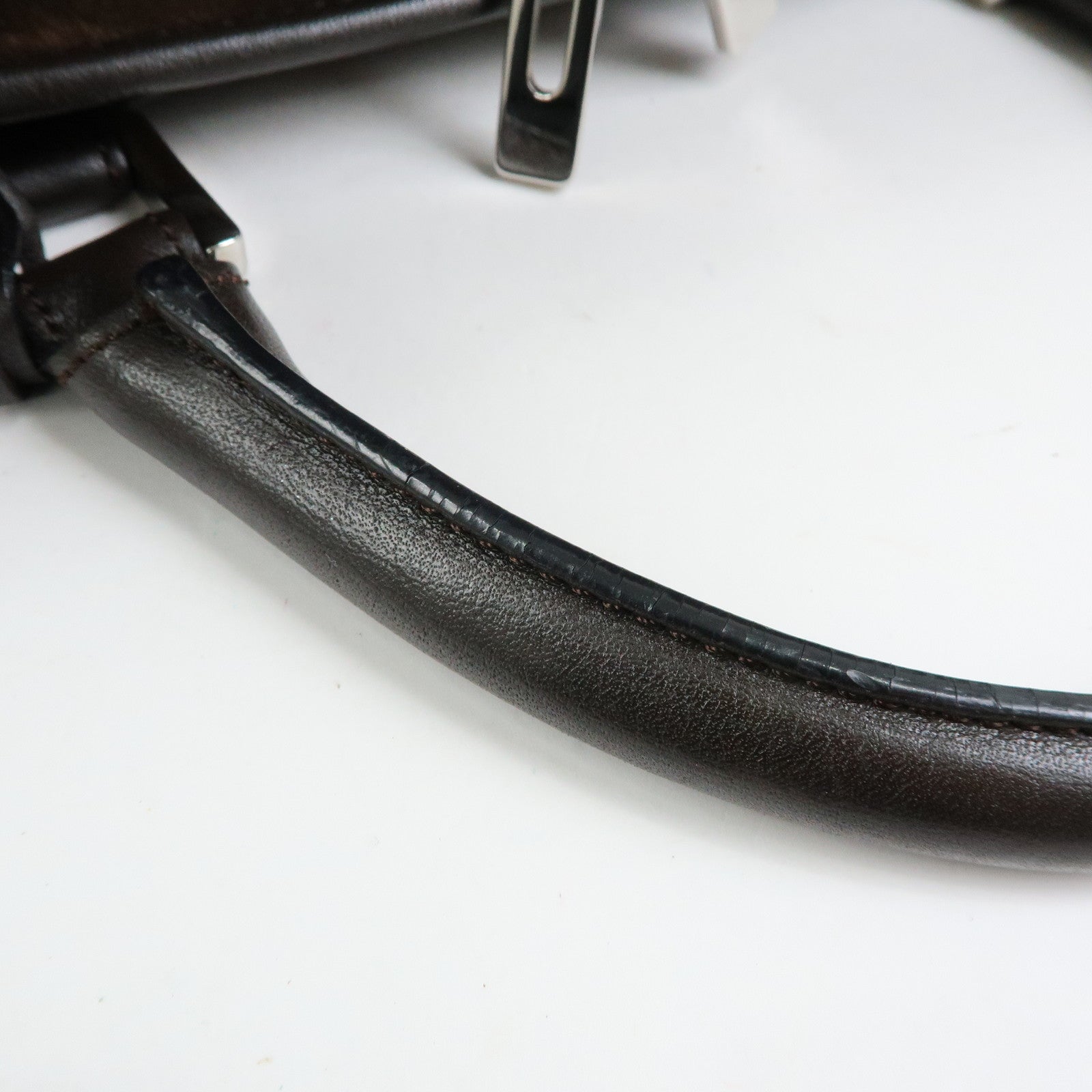 LOEWE Anagram Amazona36 Suede Leather Hand Bag Boston Bag Brown