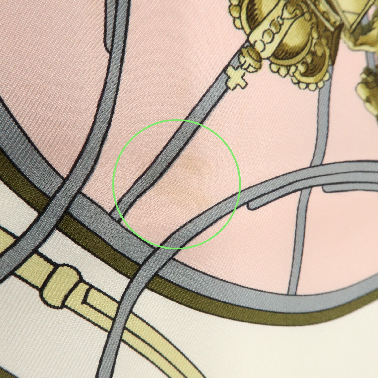 HERMES Carre 90 Silk 100% Scarf SPRINGS Carriage Print Pink White