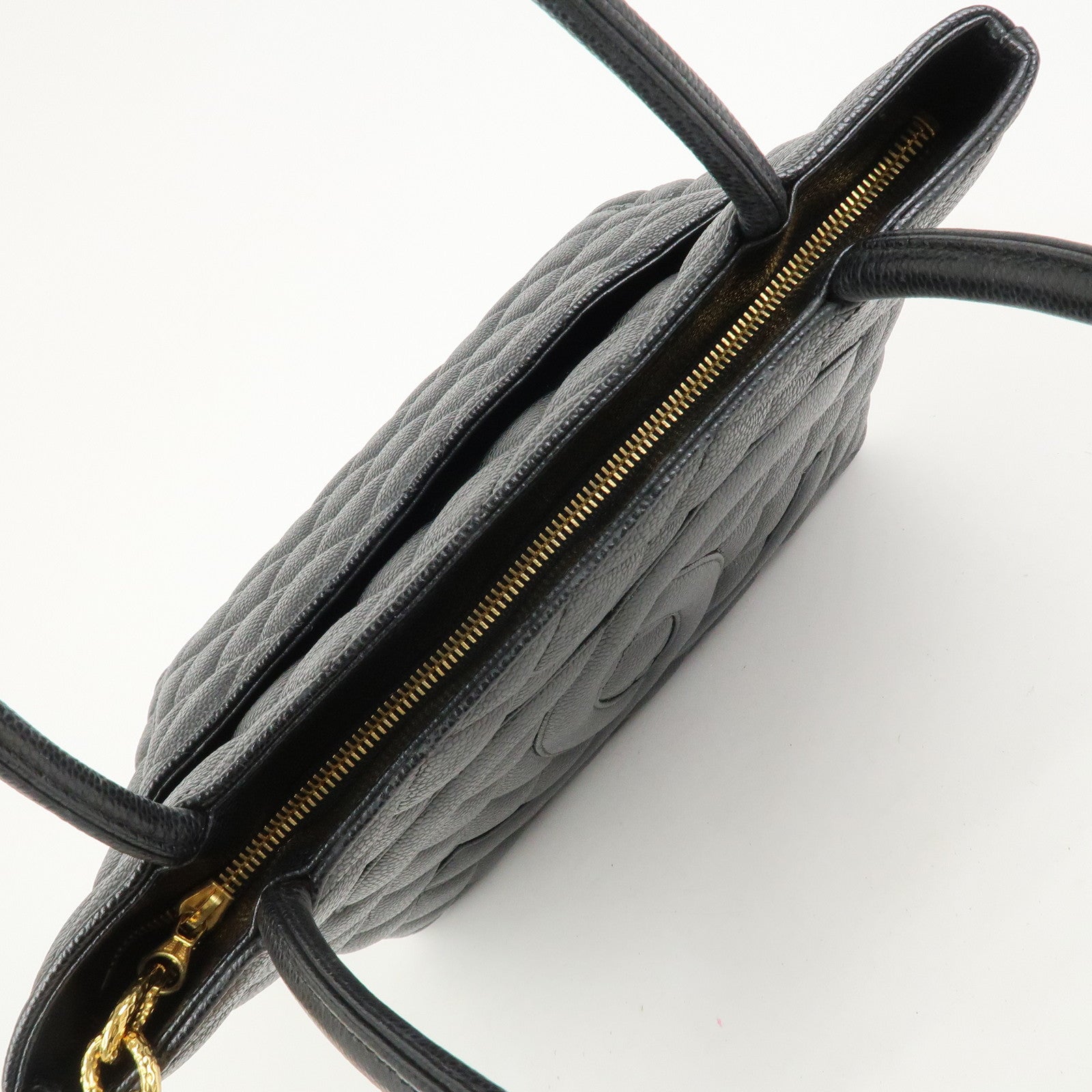 CHANEL Matelasse Caviarskin Medallion Tote Bag Hand Bag A01804