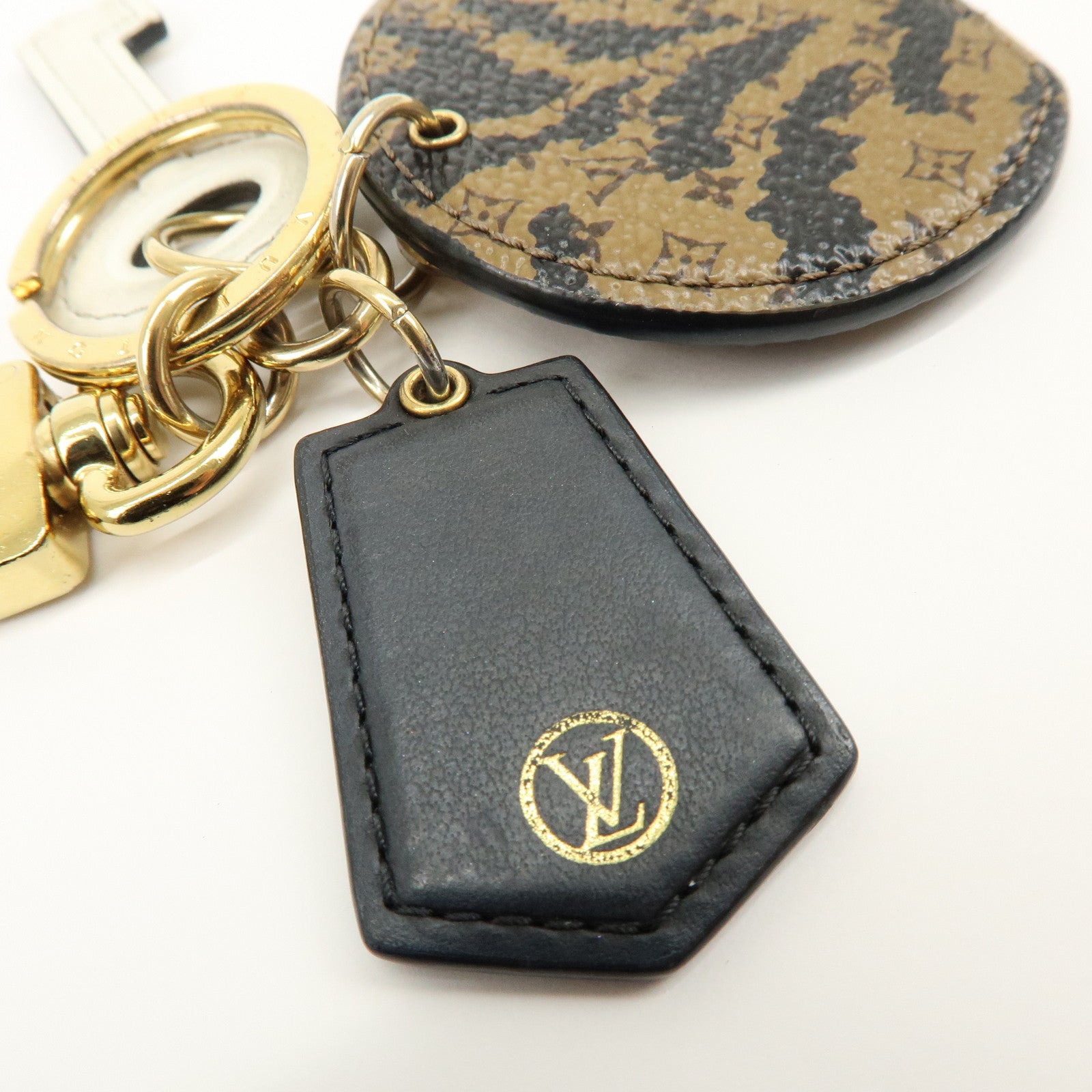 Louis Vuitton Boite Chapeau Key Holder Bag Charm Brown Gold M01367