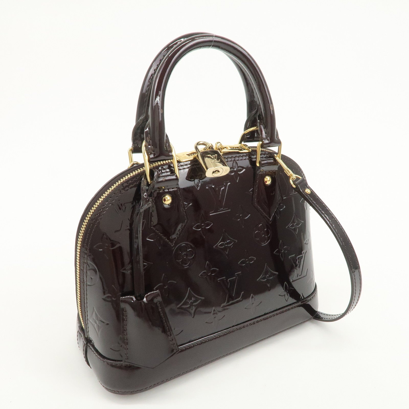 Louis Vuitton Monogram Vernis Alma BB 2Way Bag Amarante M91678