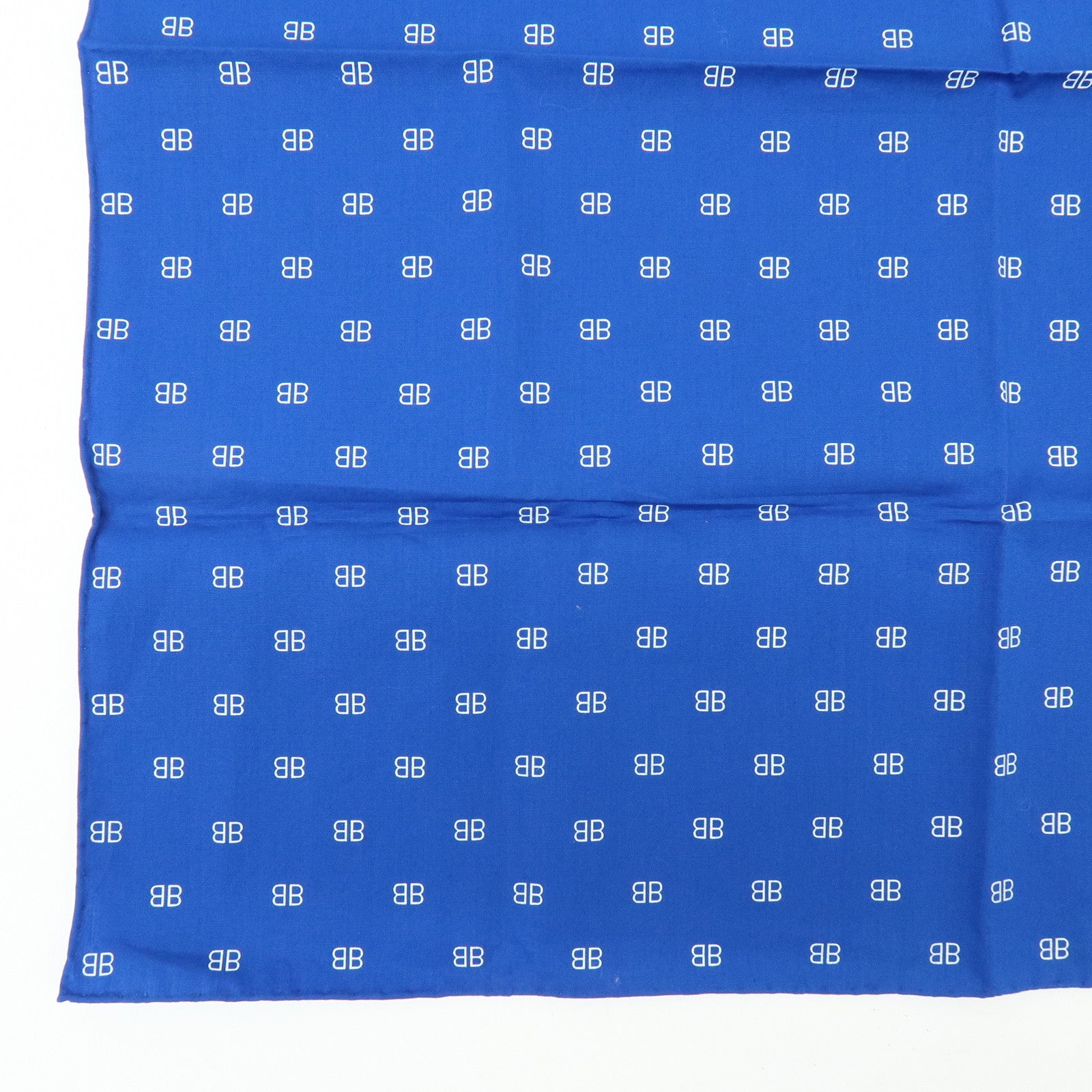 BALENCIAGA BB Logo Cotton 100% Scarf Tokyo Limited Blue