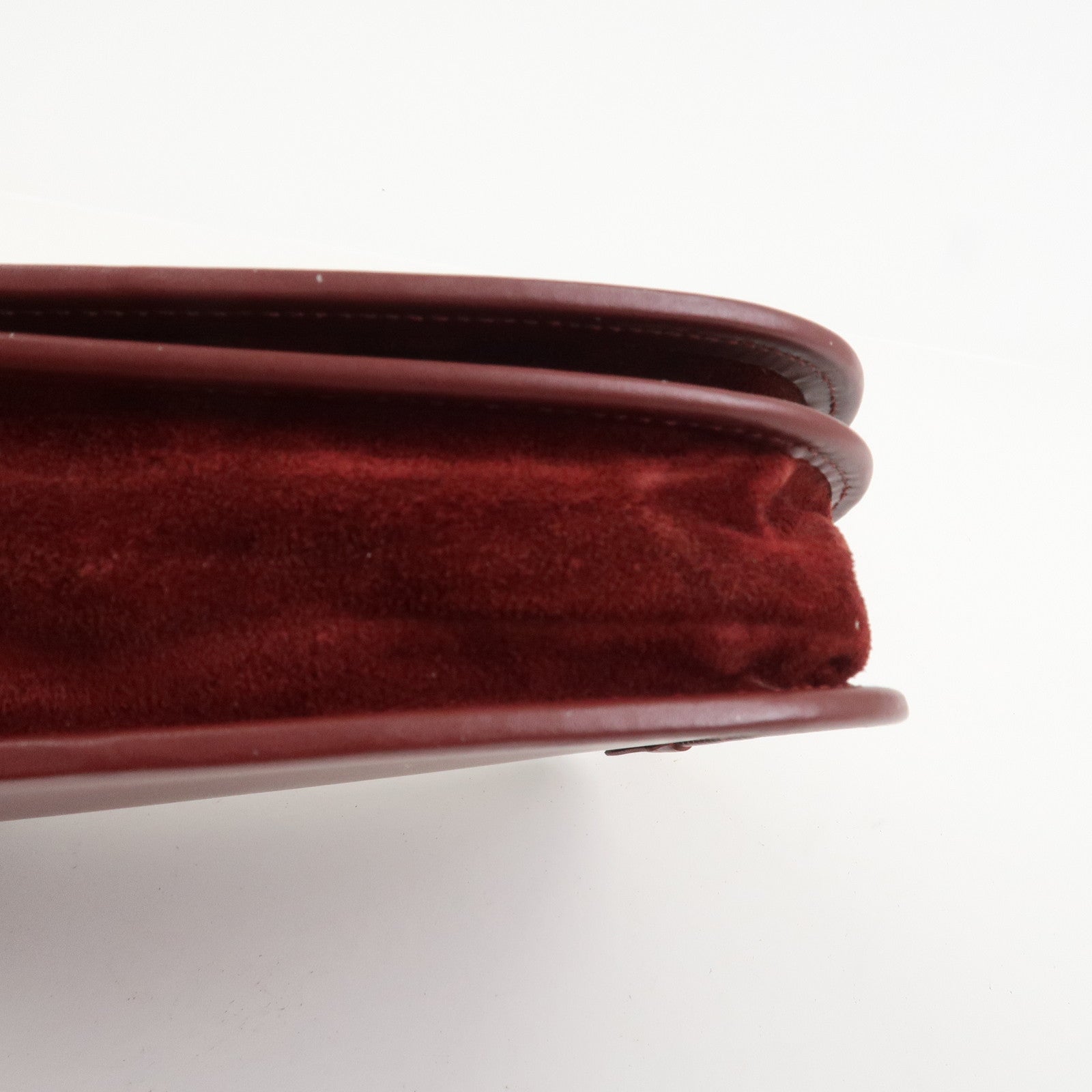 Cartier Must De Cartier Calf Leather Shoulder Bag Hand Bag Burgundy