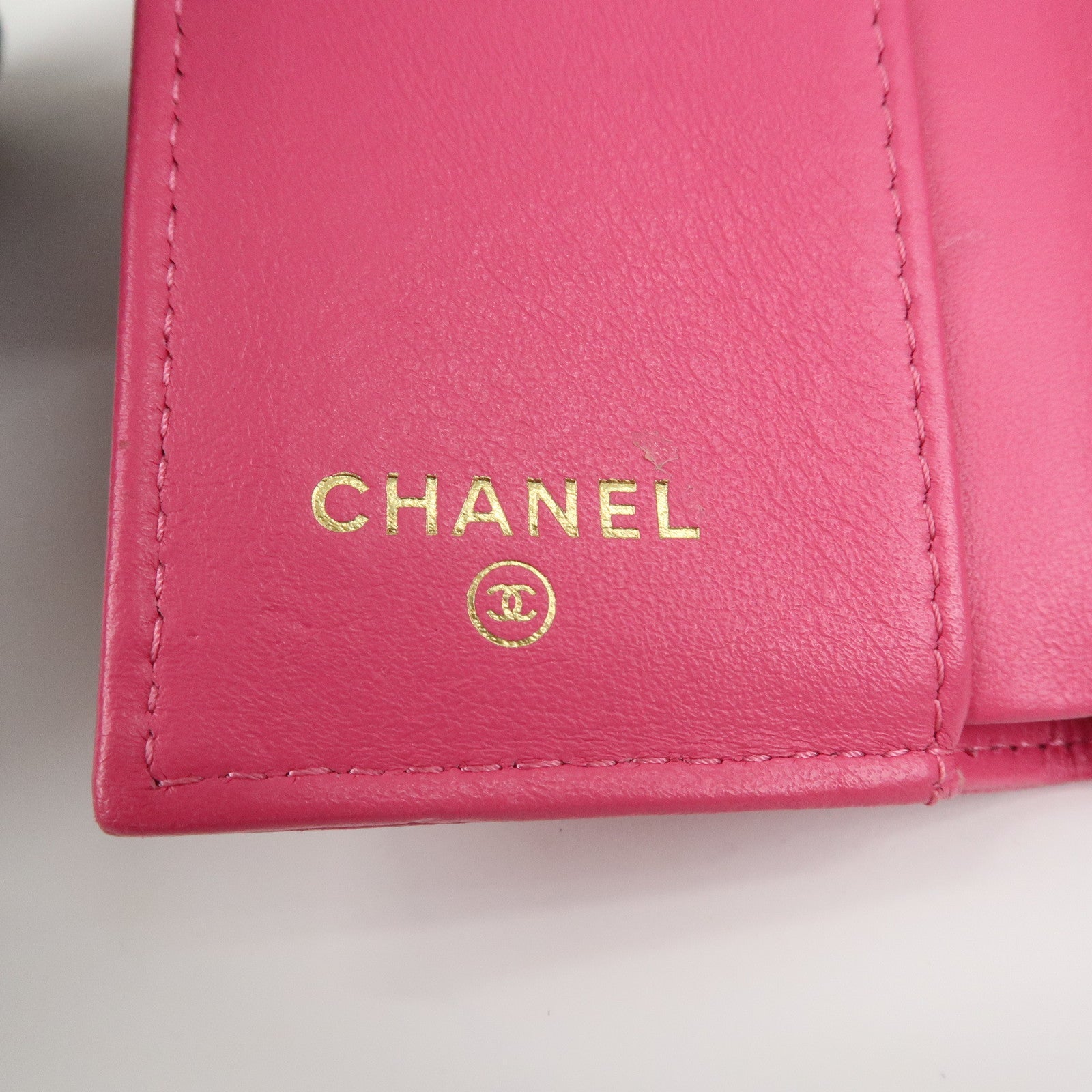 CHANEL COCO Mark Camellia Tri-fold Compact Wallet Pink AP0116
