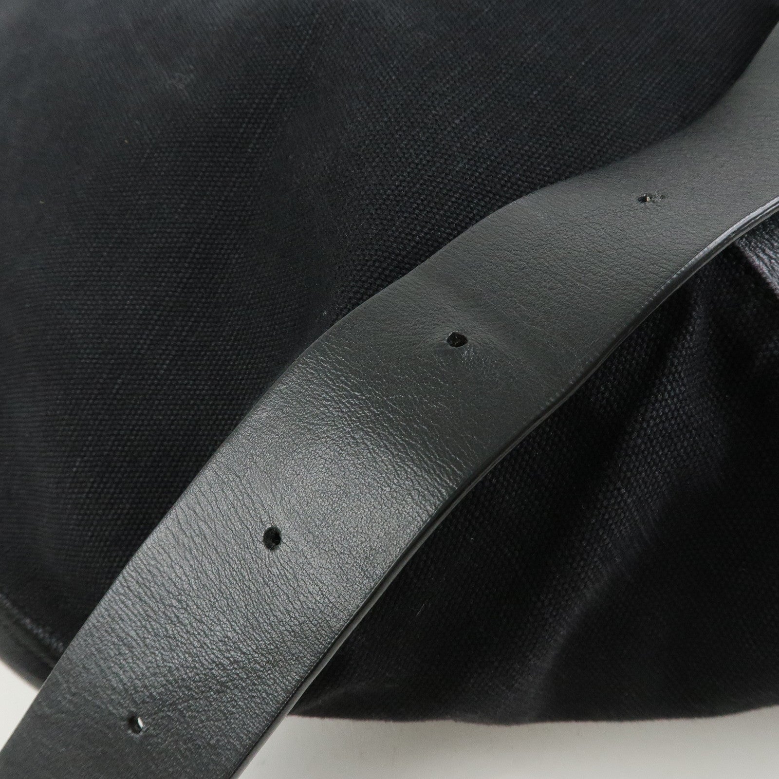 JIL SANDER Canvas Leather Shoulder Bag Crossbody Bag Black