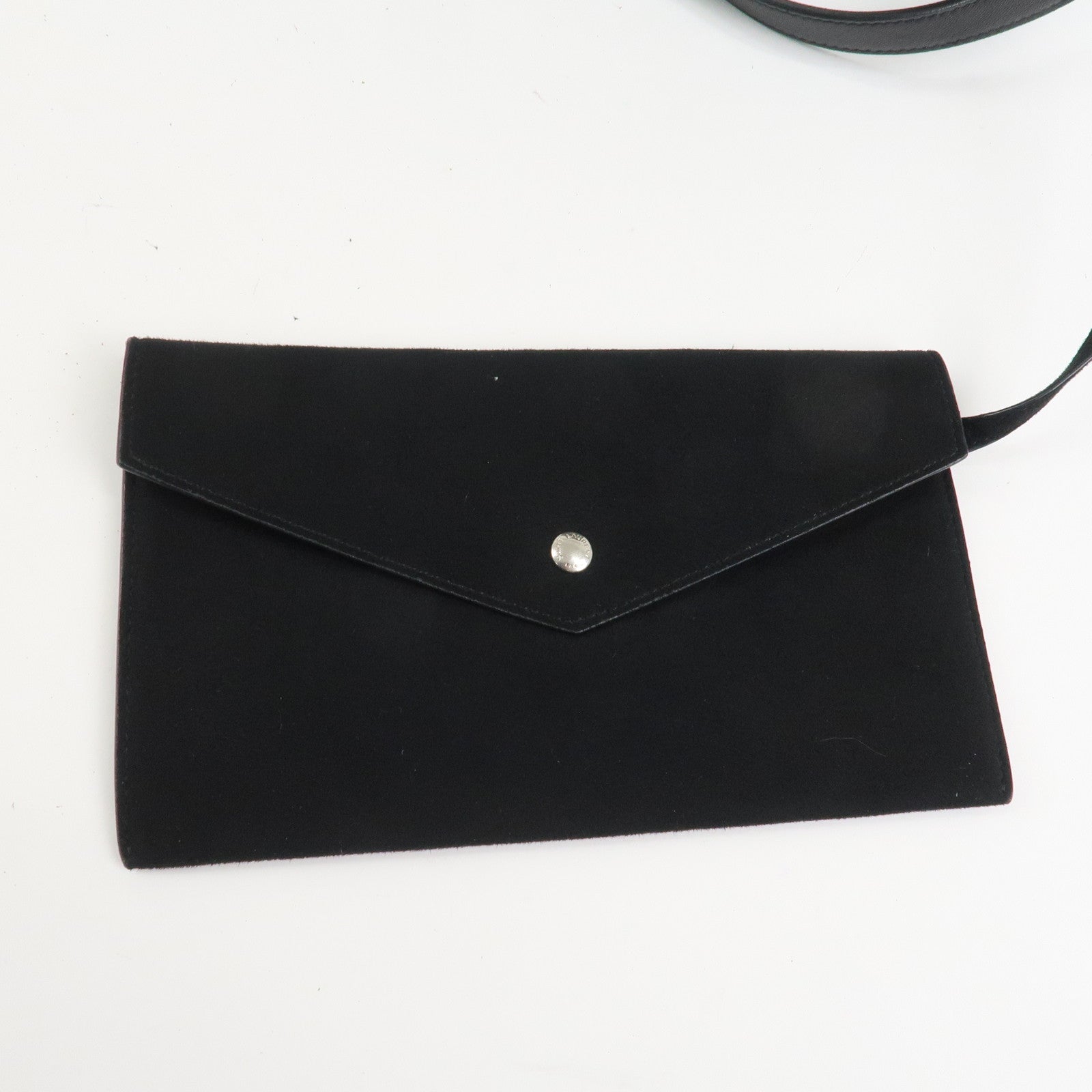 SAINT LAURENT PARIS TEDDY Lamb Skin Shoulder Bag Black 538447