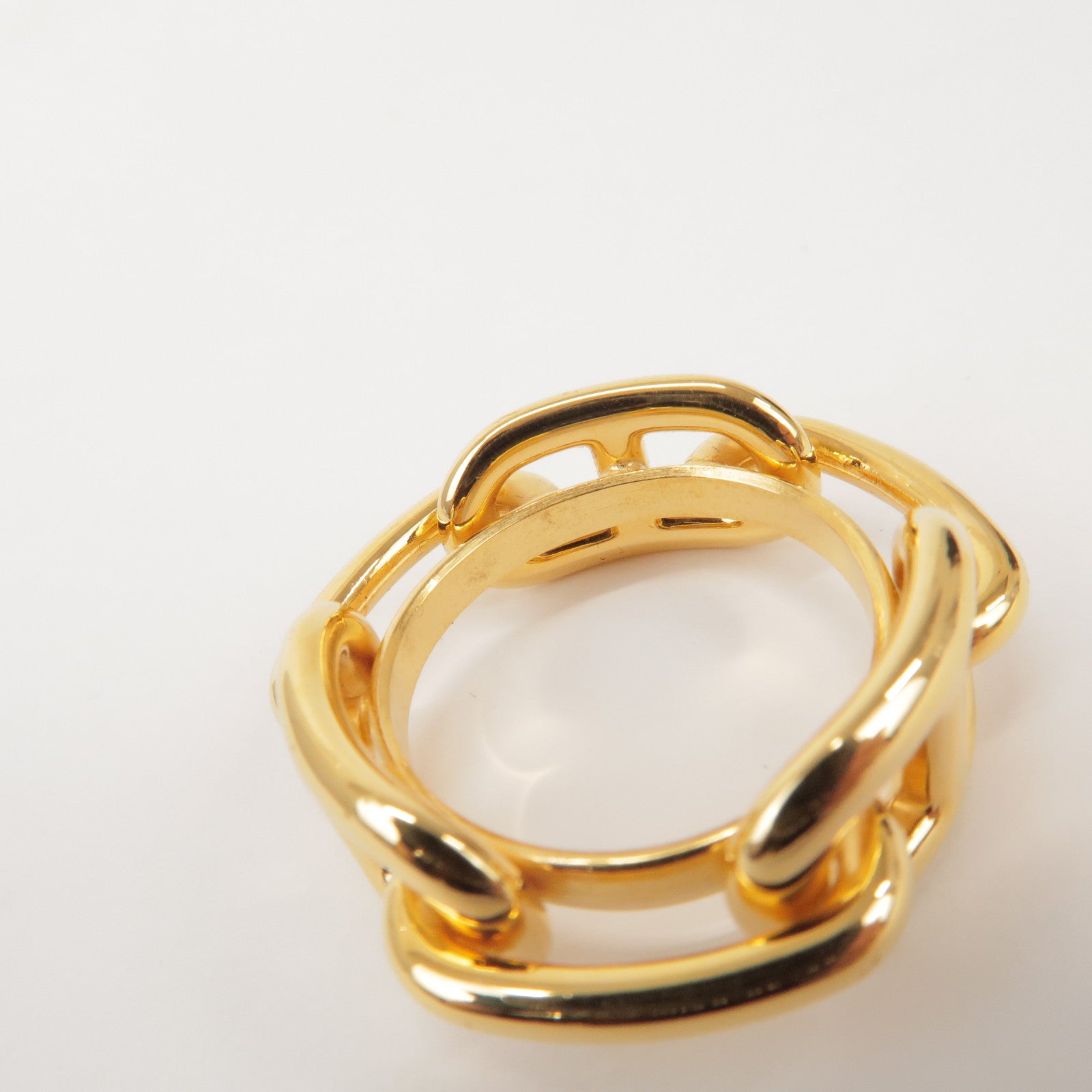 HERMES Metal Chaine d’Ancre Scarf Ring Gold