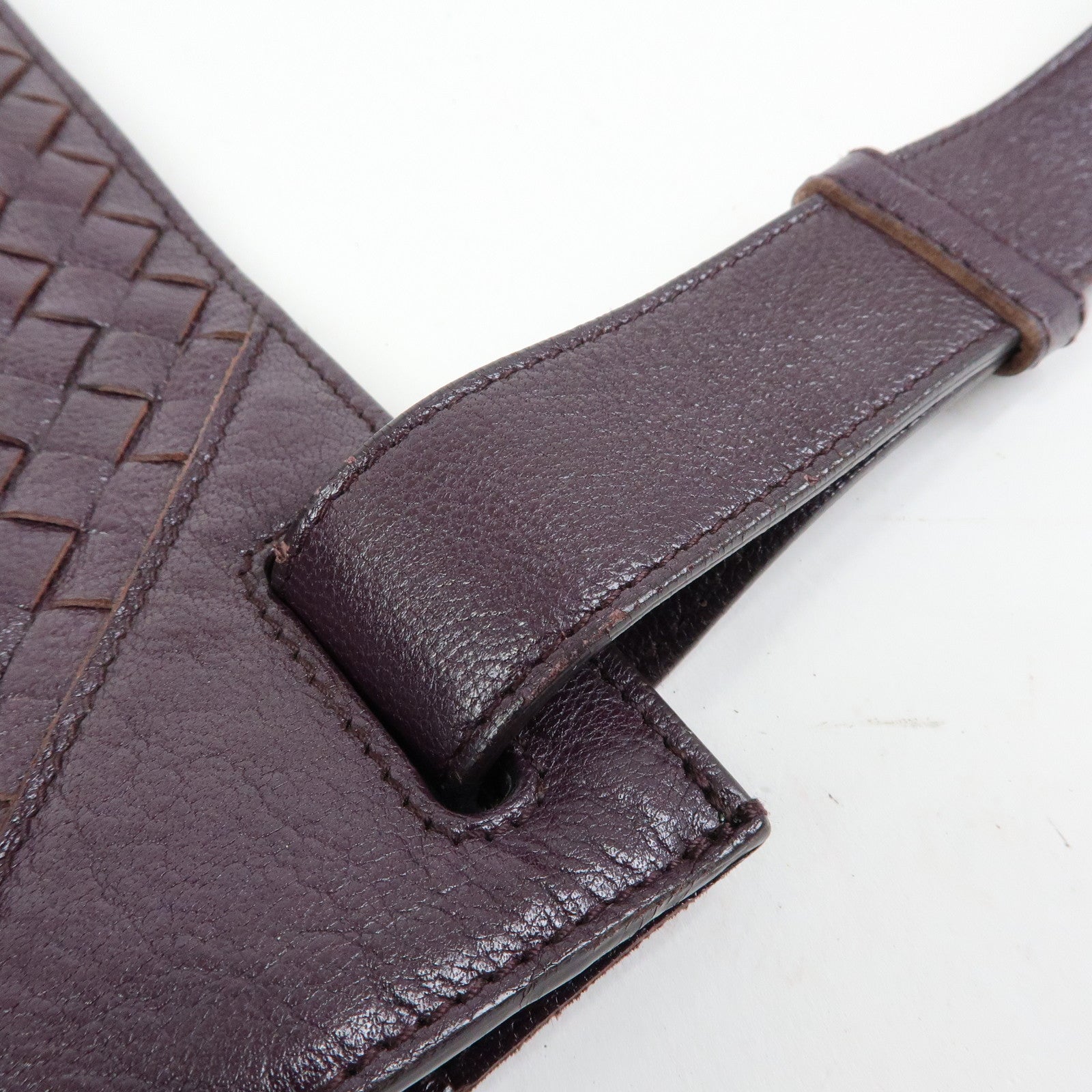 BOTTEGA VENETA Intrecciato Leather Shoulder Crossbody Bag Purple