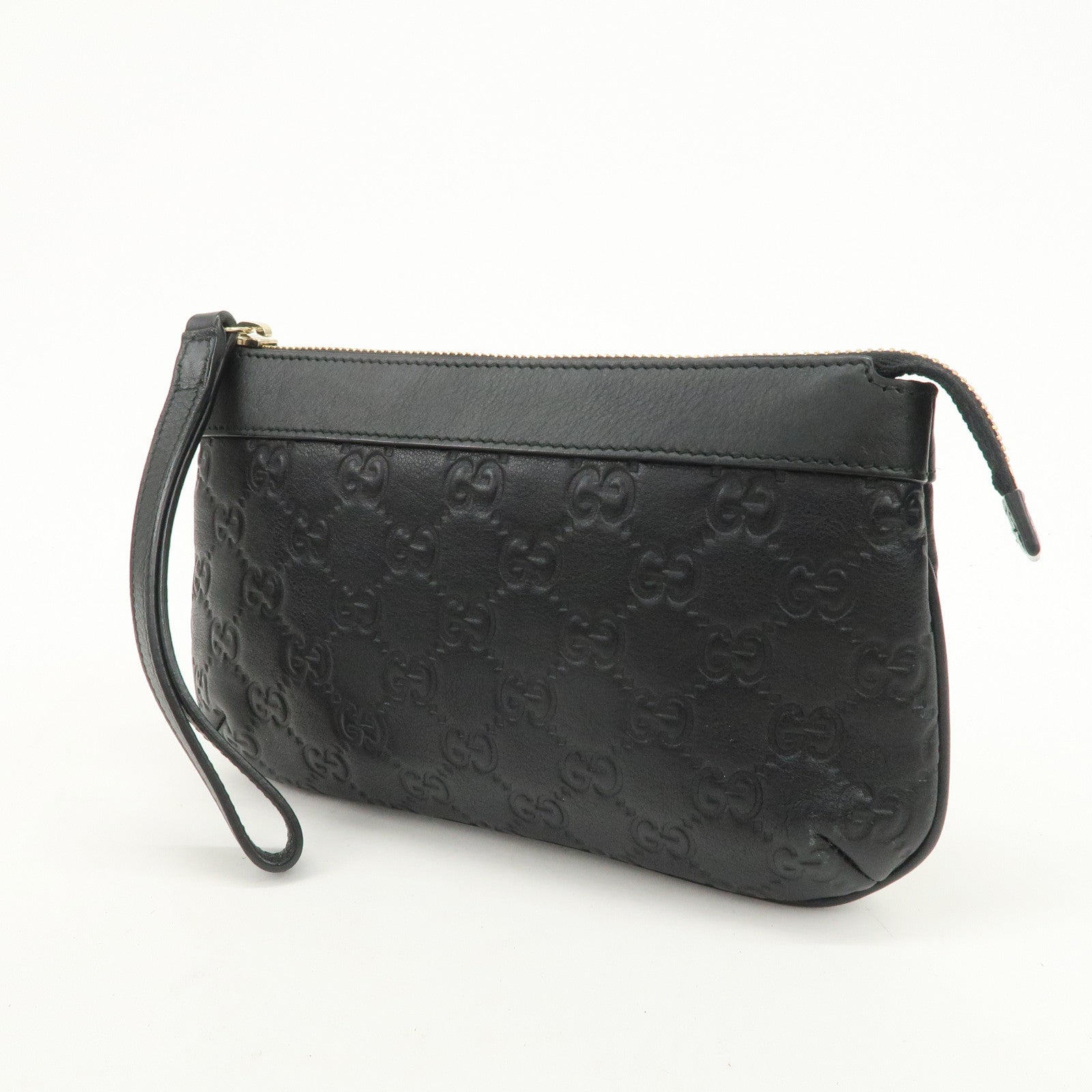 GUCCI Guccissima Leather Clutch Bag Pouch Black 274181