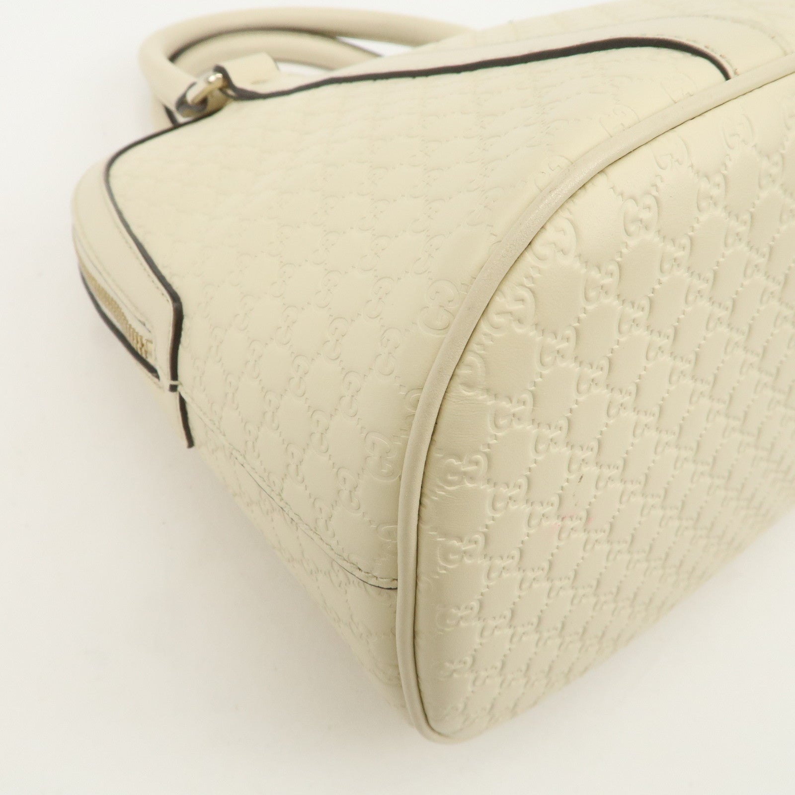 GUCCI Micro Guccissima Leather 2Way Bag Shoulder Bag Ivory 449663