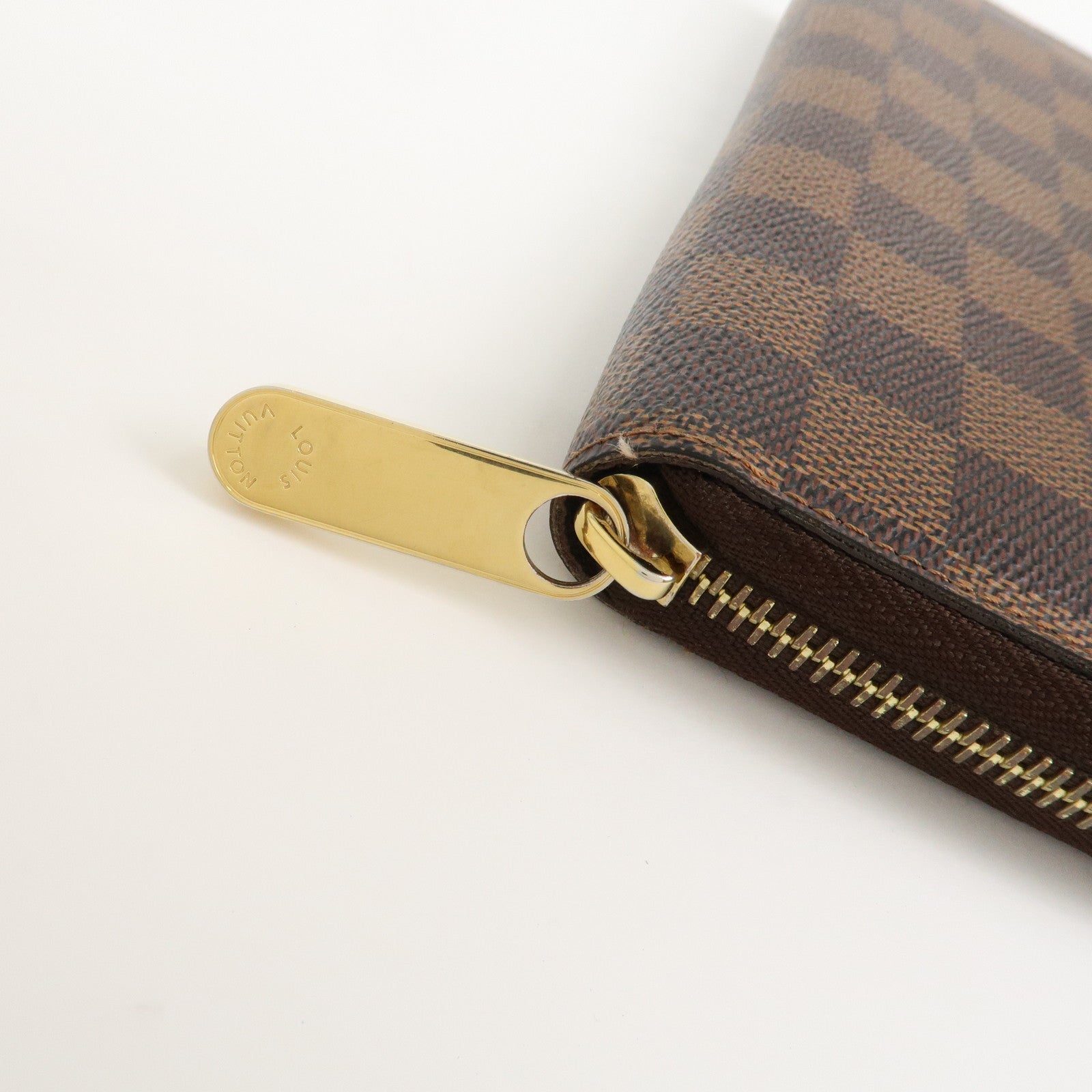 Louis Vuitton Damier Canvas Zippy Wallet Old Style Brown N60015