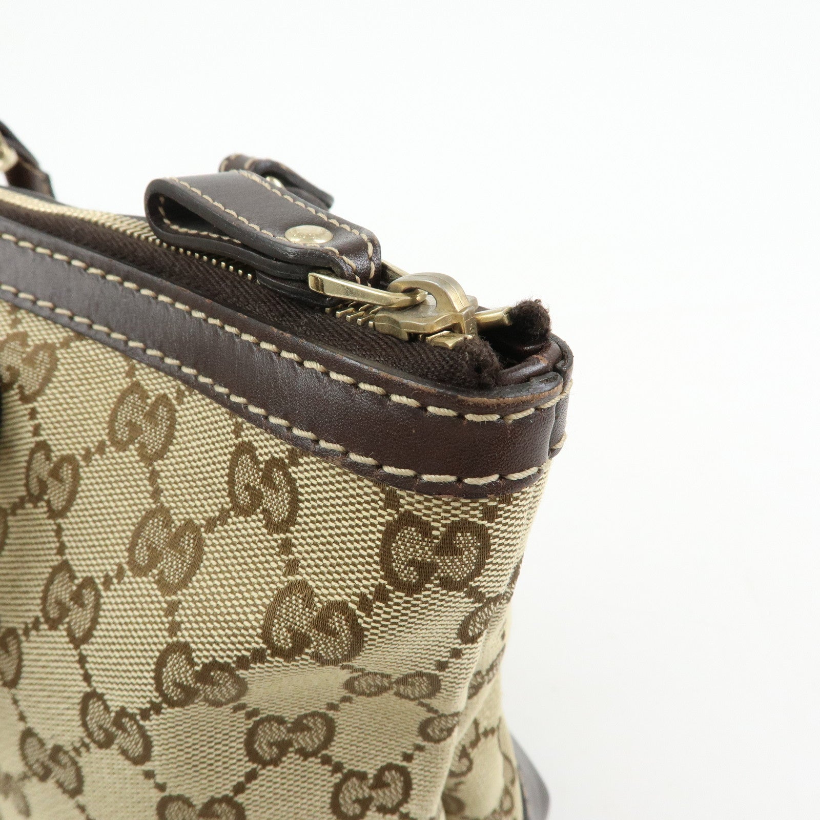 GUCCI Interlocking G Lovely Canvas Tote Bag Beige Brown 257069