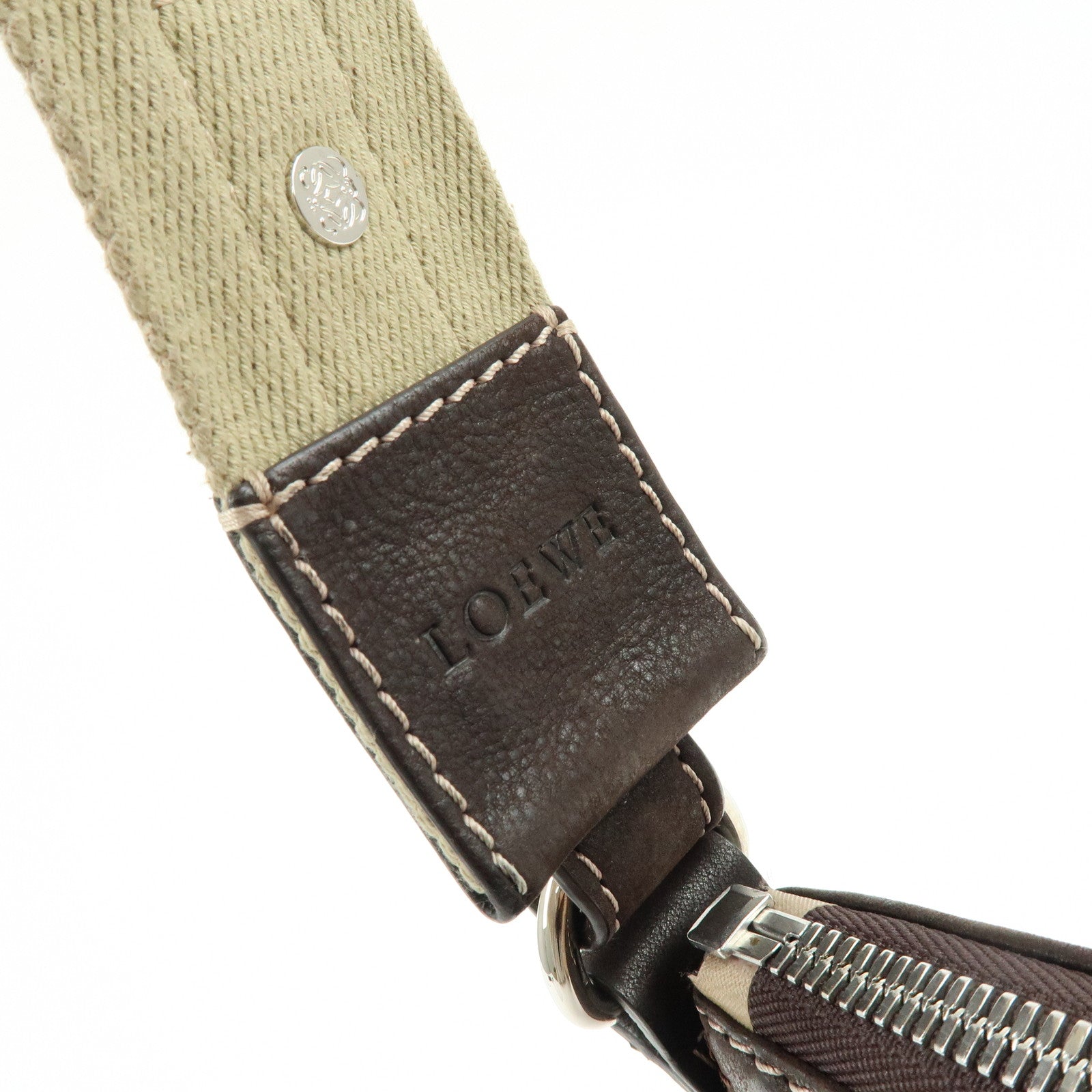 LOEWE Anagram Leather Shoulder Bag Crossbody Bag Brown