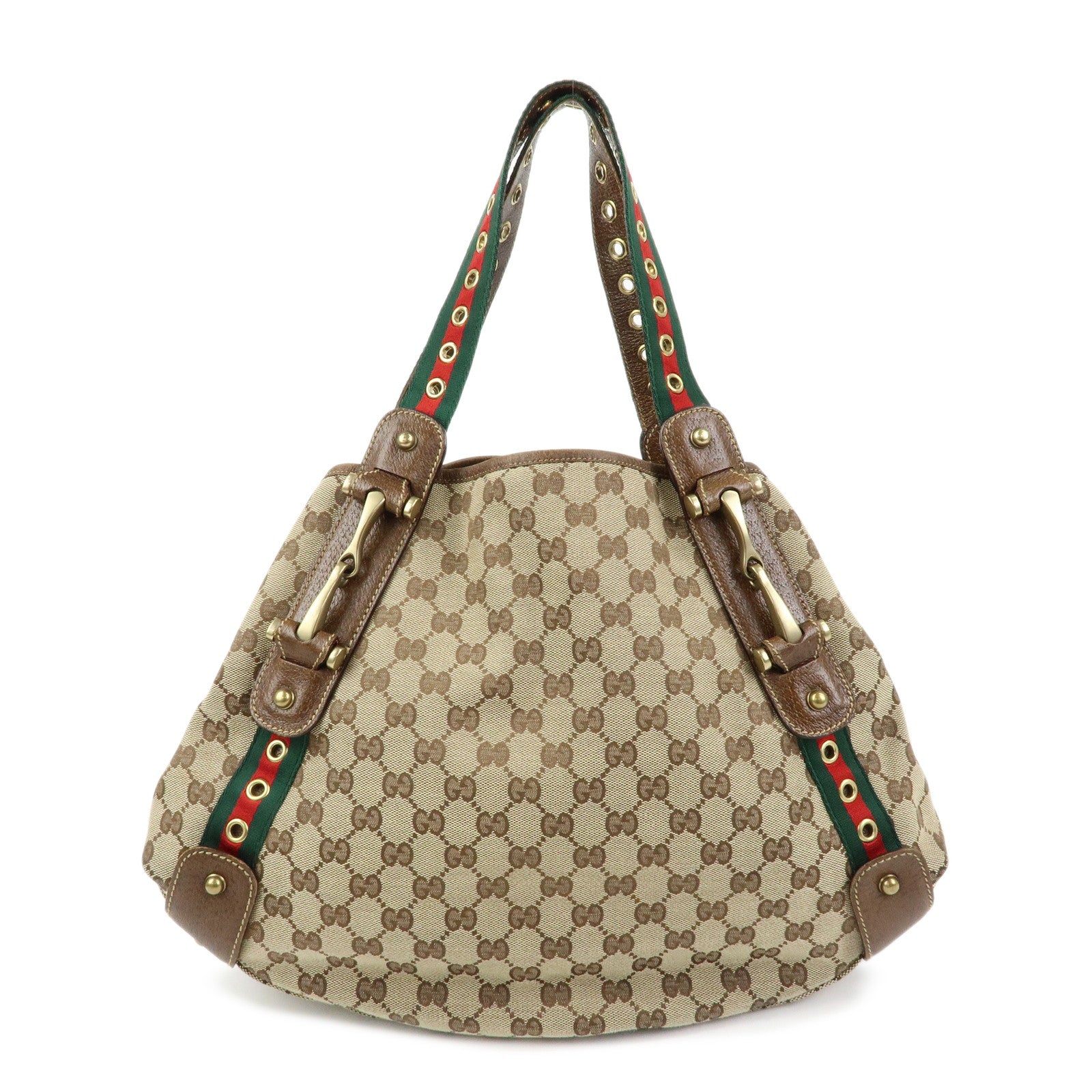 GUCCI Sherry GG Canvas Tote Bag Hand Bag Beige Brown 144186