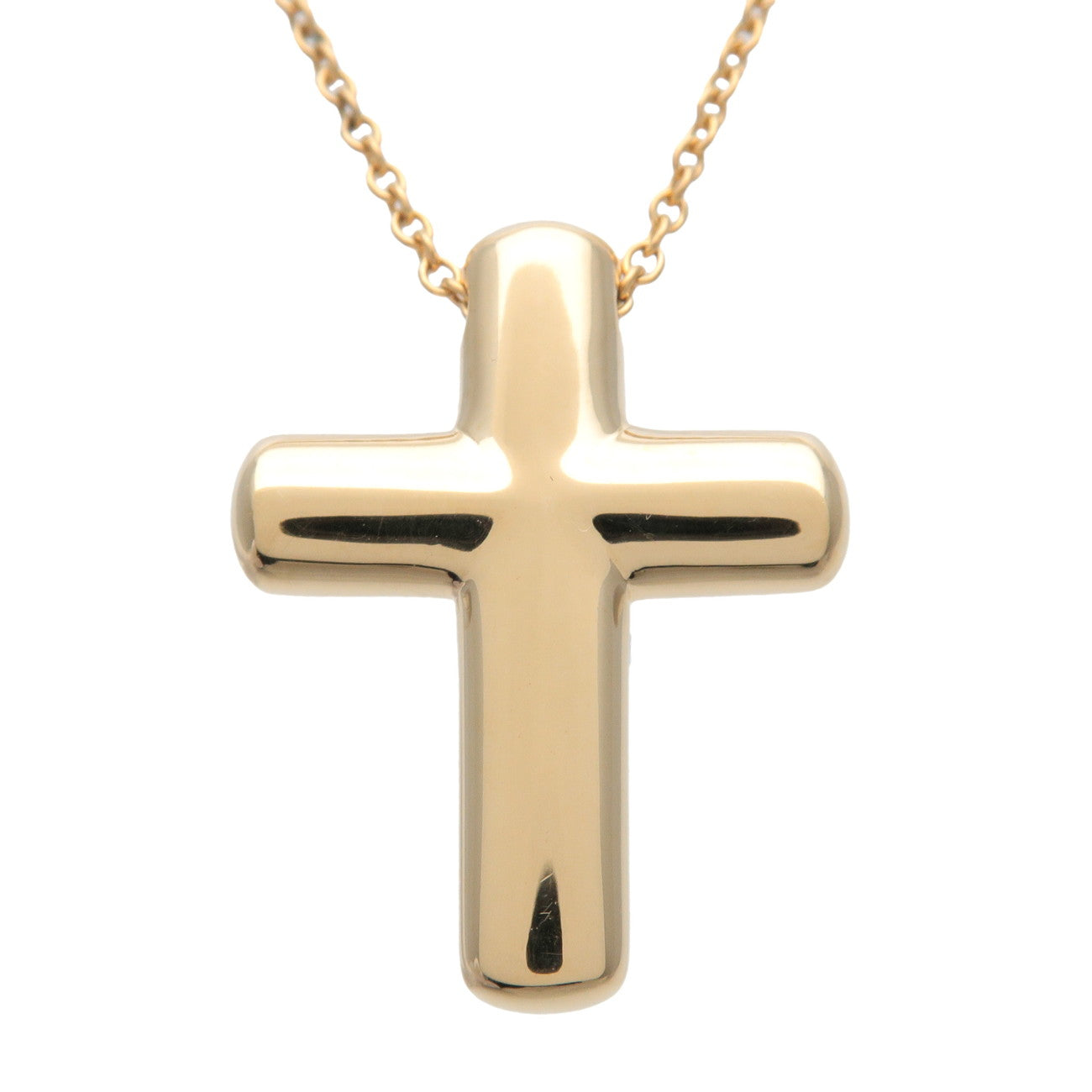 Tiffany & Co Dots Cross 4P Diamond Necklace K18 750YG Yellow Gold