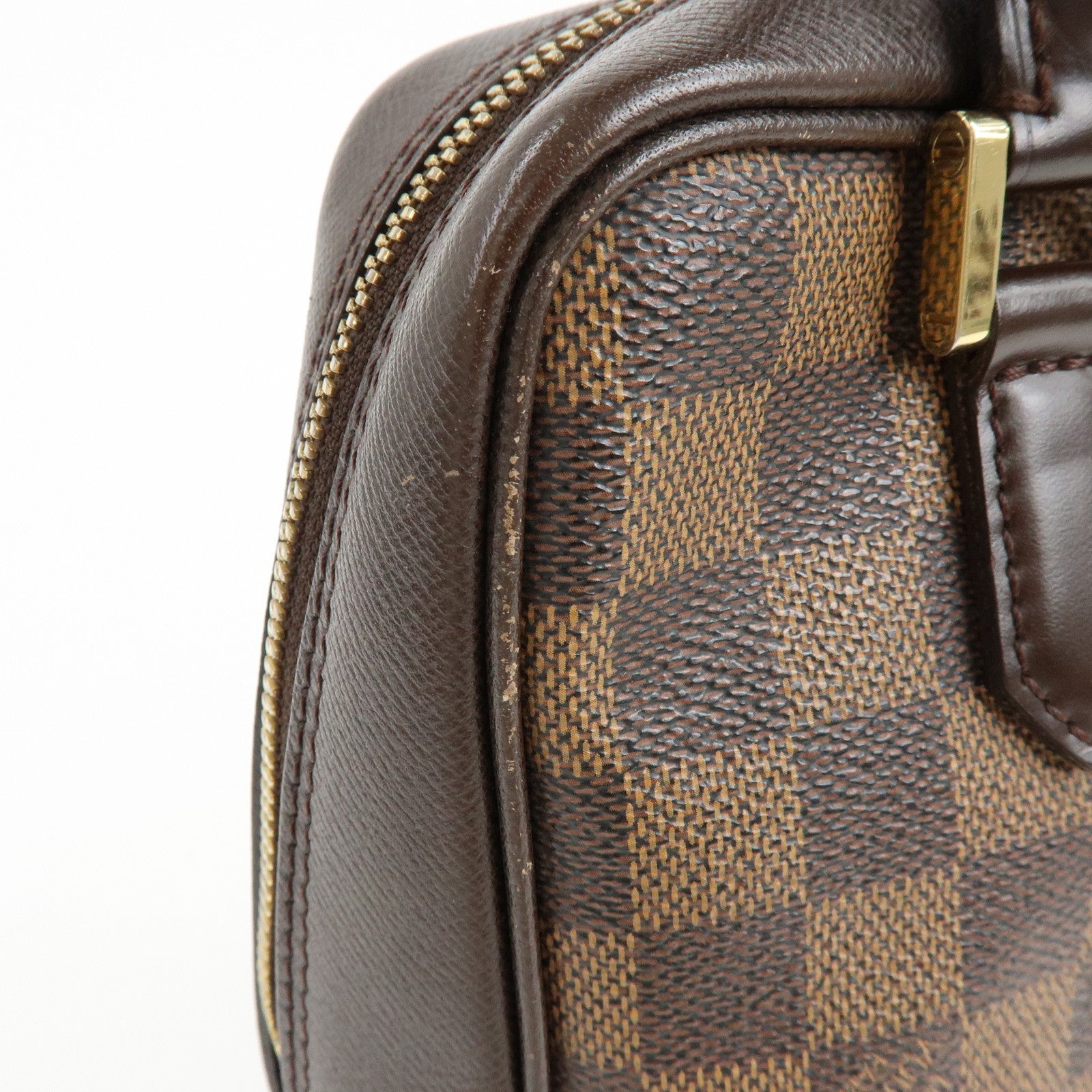 Louis Vuitton Damier Canvas Leather Triana Hand Bag Ebene N51155