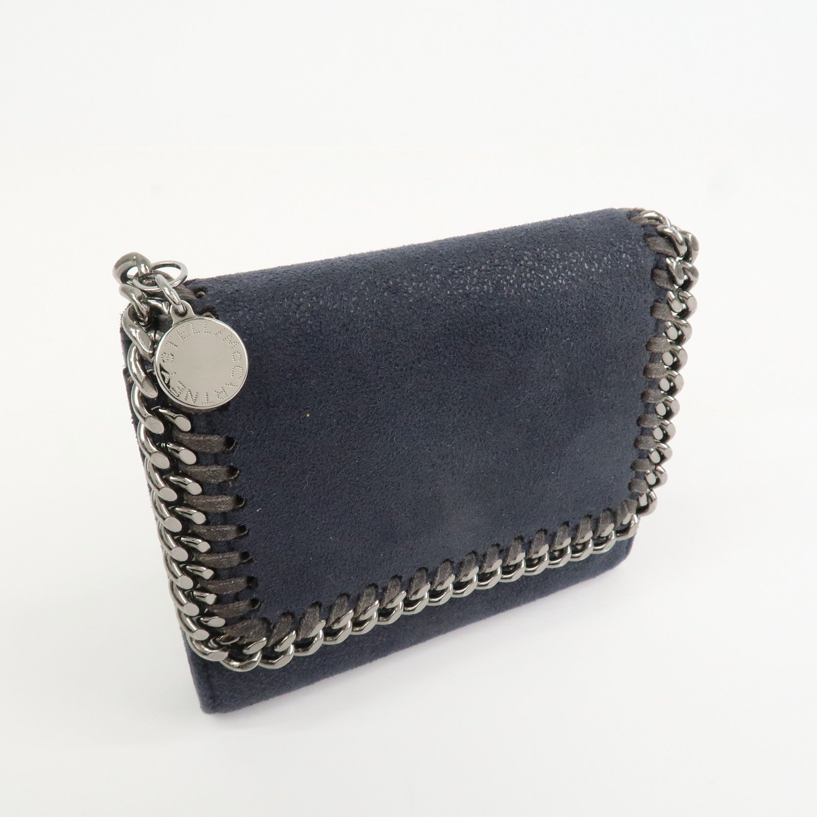 STELLA MCCARTNEY Falabella Polyester Small Flap Wallet Navy