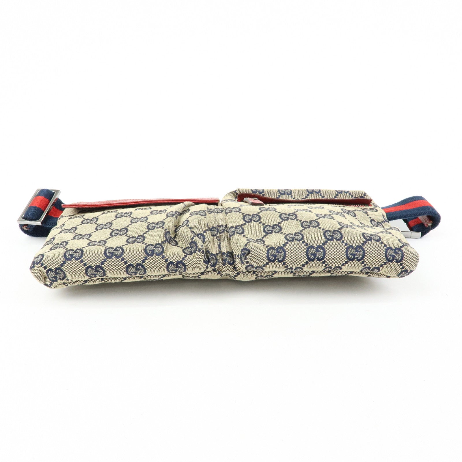 GUCCI Sherry GG Canvas Leather Waist Bag Crossbody Bag 28566