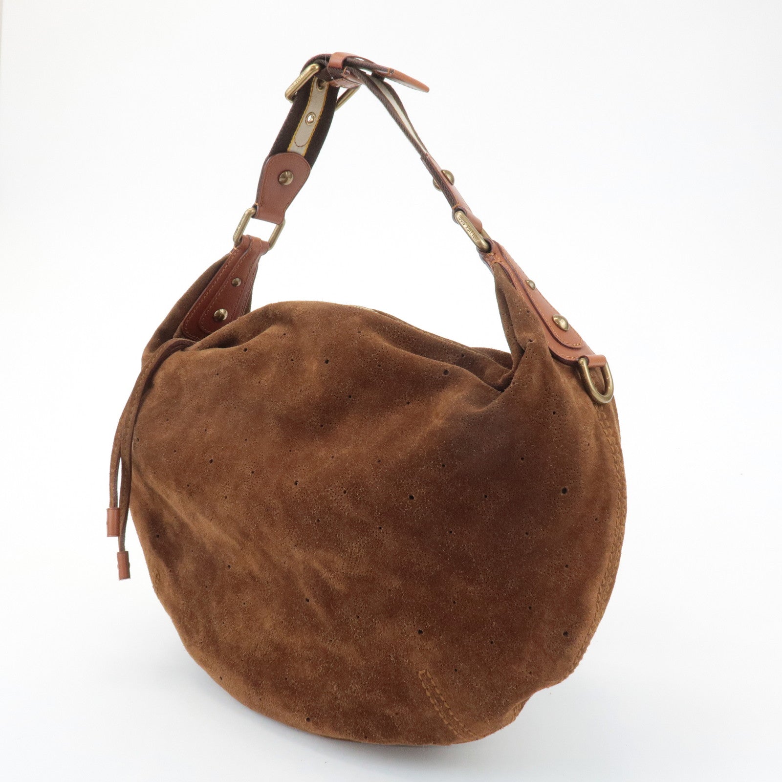 Louis Vuitton Monogram Suede Onata GM Shoulder Bag Cacao M95120 Used