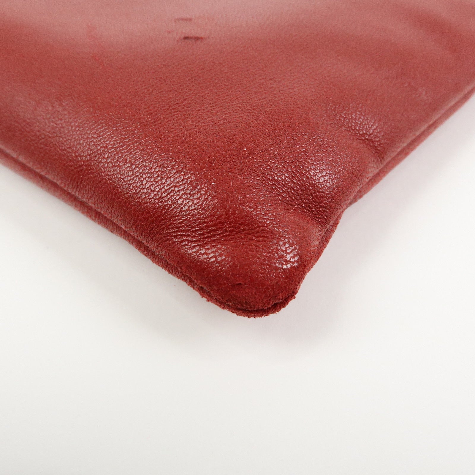 LOEWE Anagram Nappa Leather Shoulder Bag Crossbody Bag Red