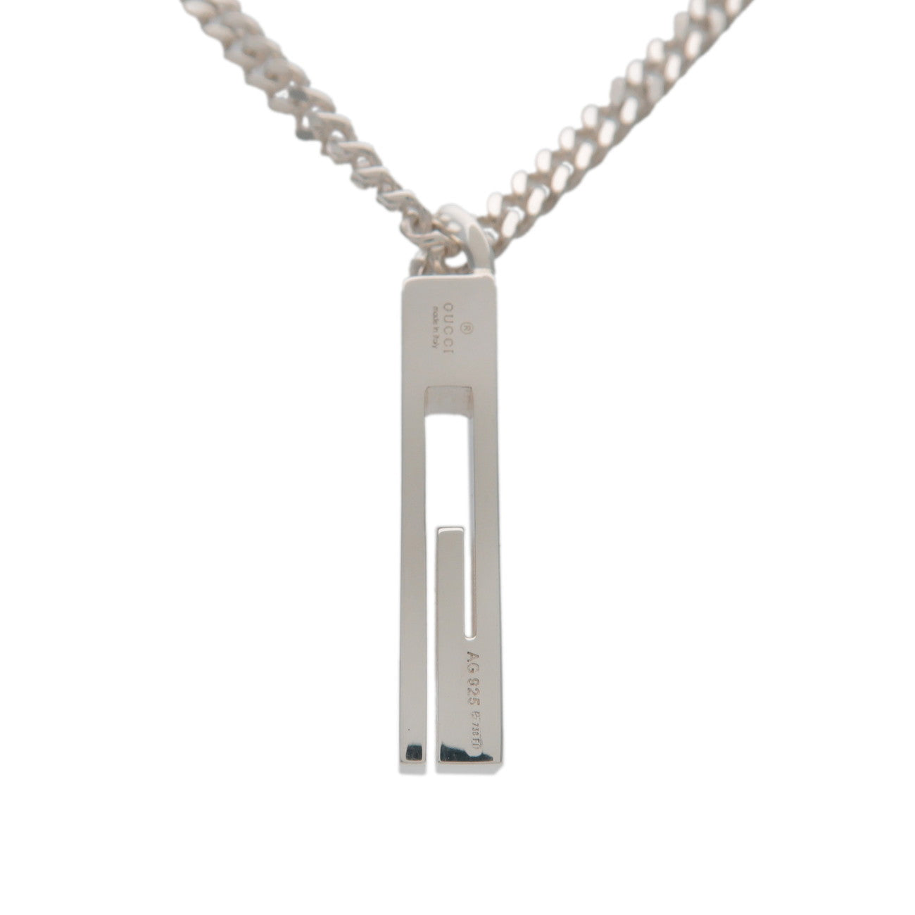 GUCCI Cut-Out G Necklace SV925 Silver 225055