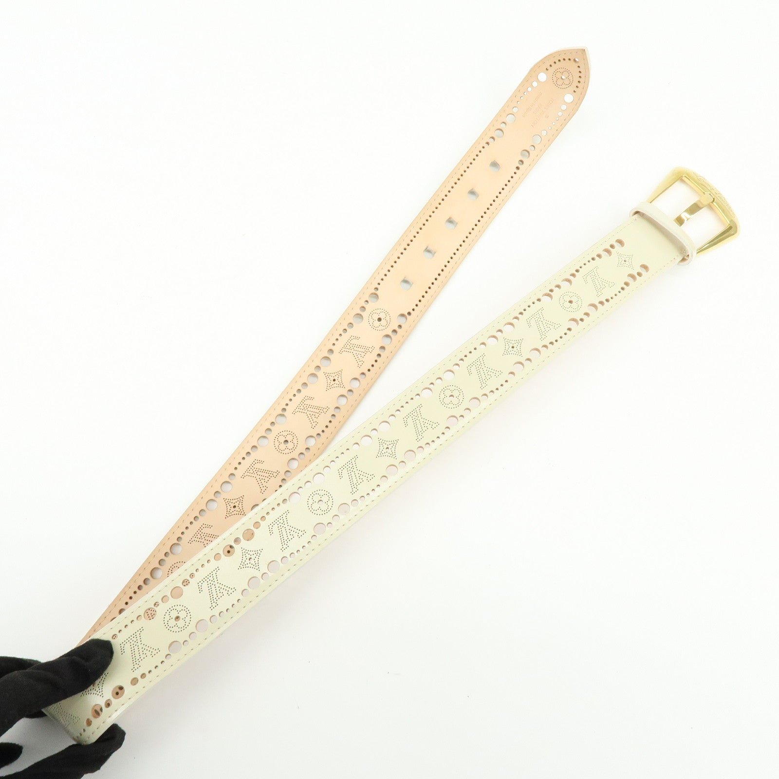 Louis Vuitton Leather Ceinture Phoenix Belt Ivory 85/34 M9680