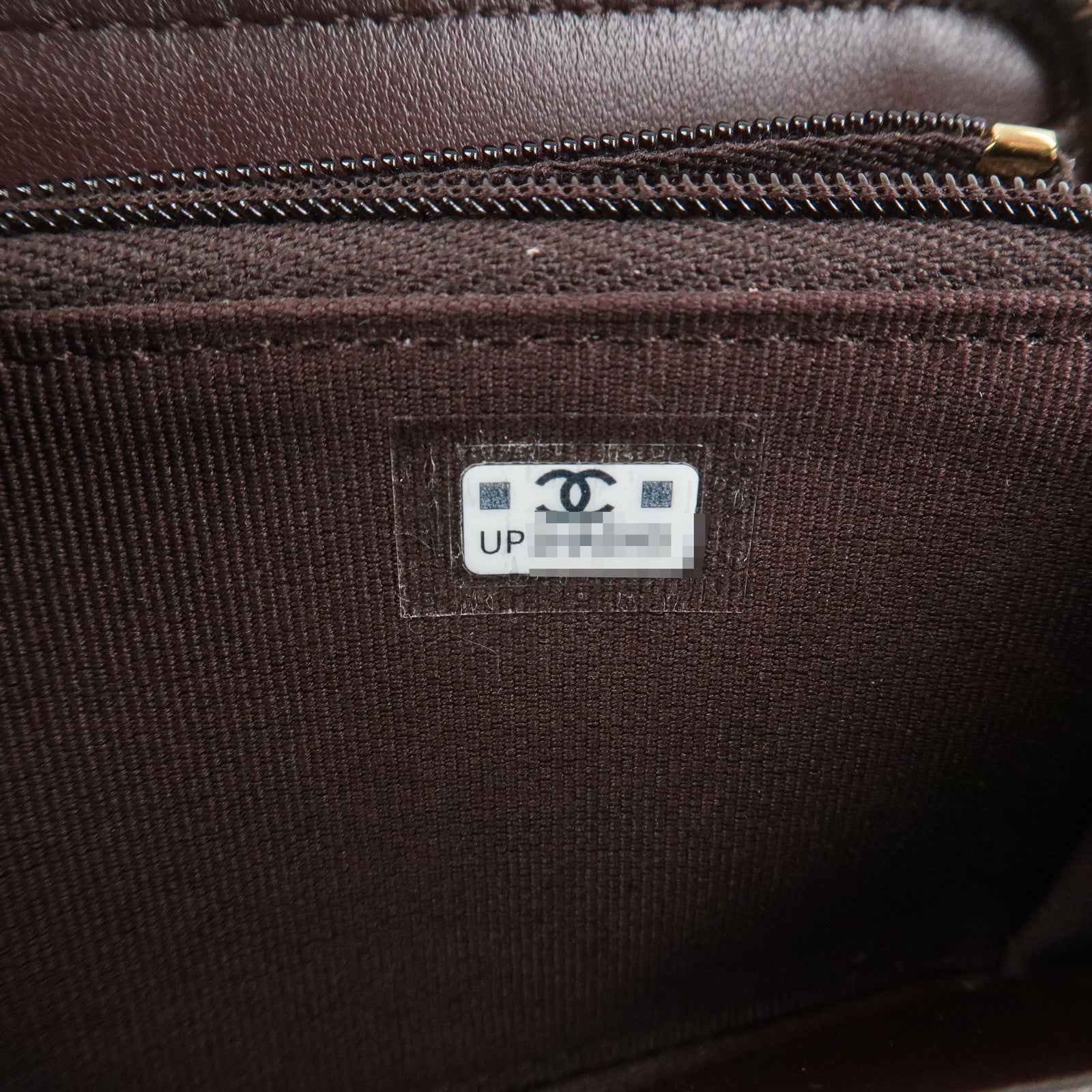 CHANEL COCO Mark Caviarskin Compact Zippy Wallet Brown