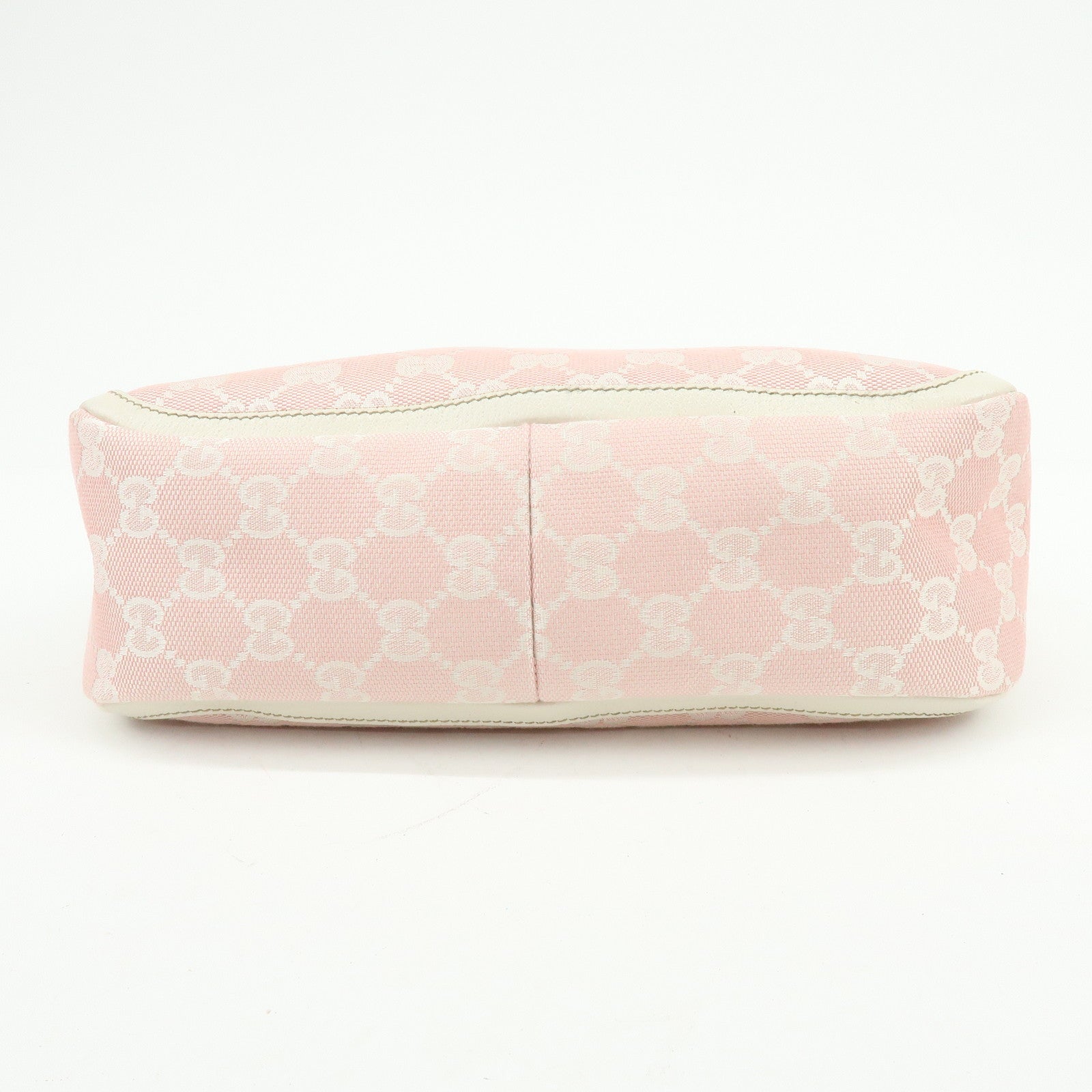 GUCCI GG Canvas Leather Shoulder Bag Hand Bag Pink White 146244