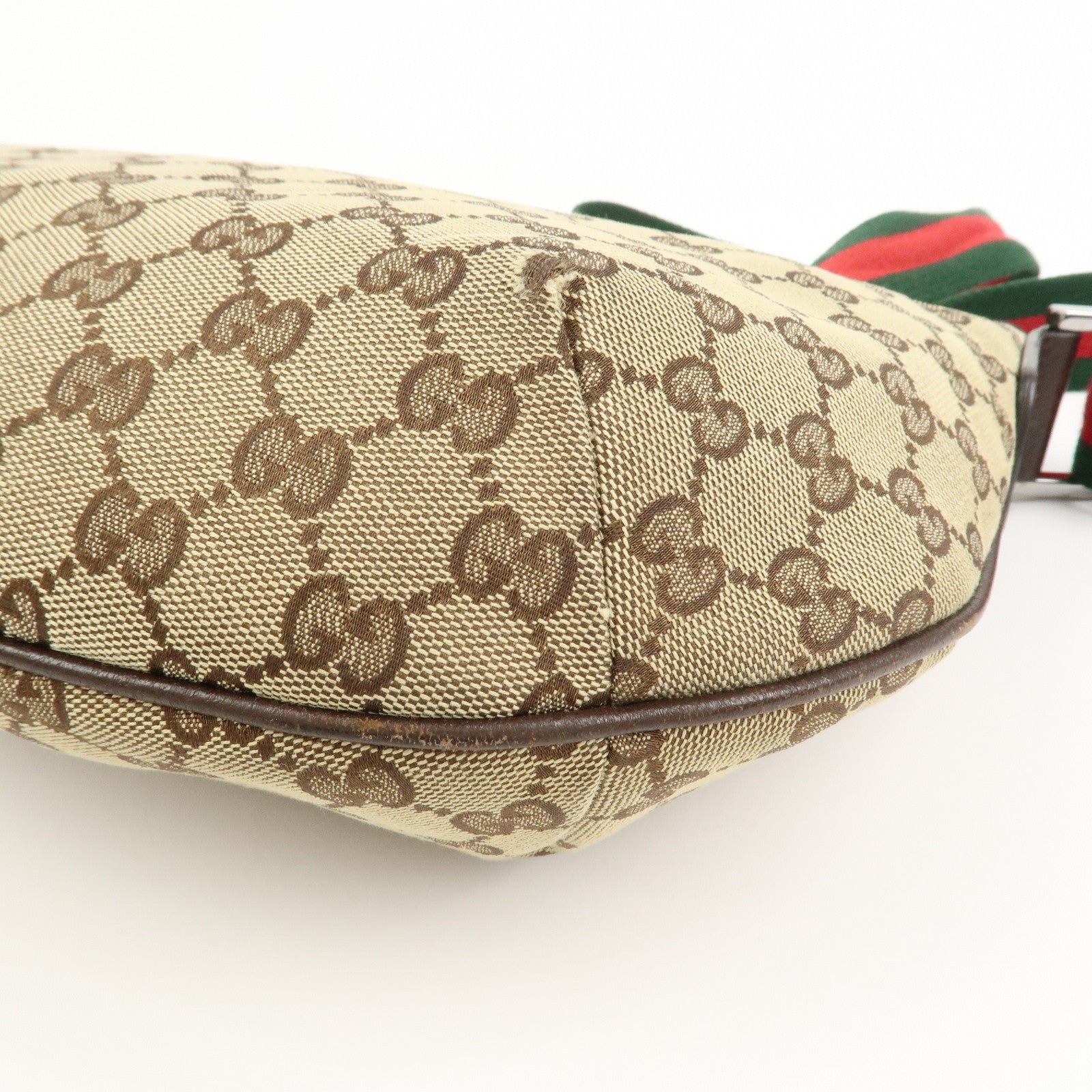 GUCCI Sherry GG Canvas Leather Shoulder Bag Beige Brown 181092