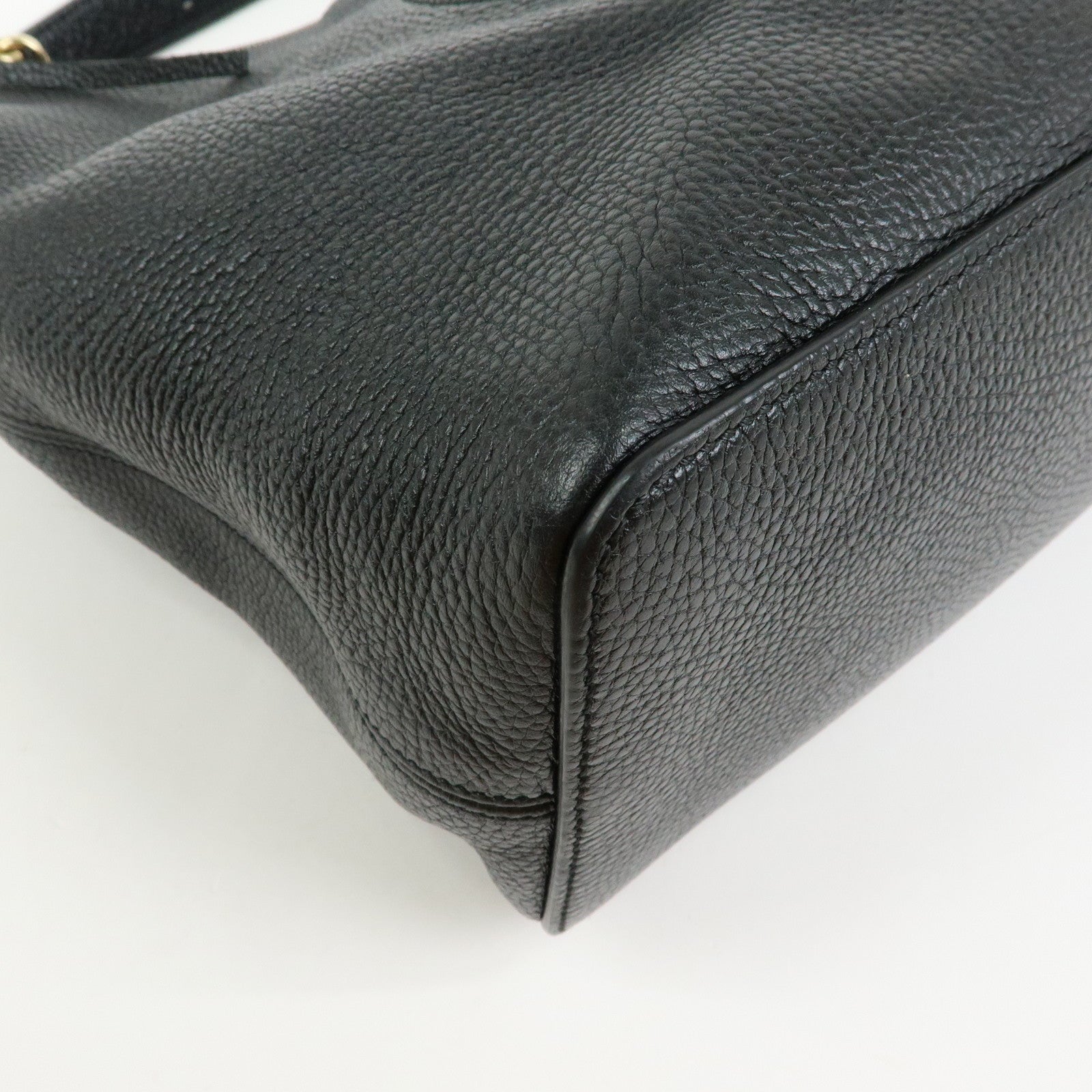 GUCCI Interlocking G Soho Leather 2Way Bag Hand Bag Black 536194
