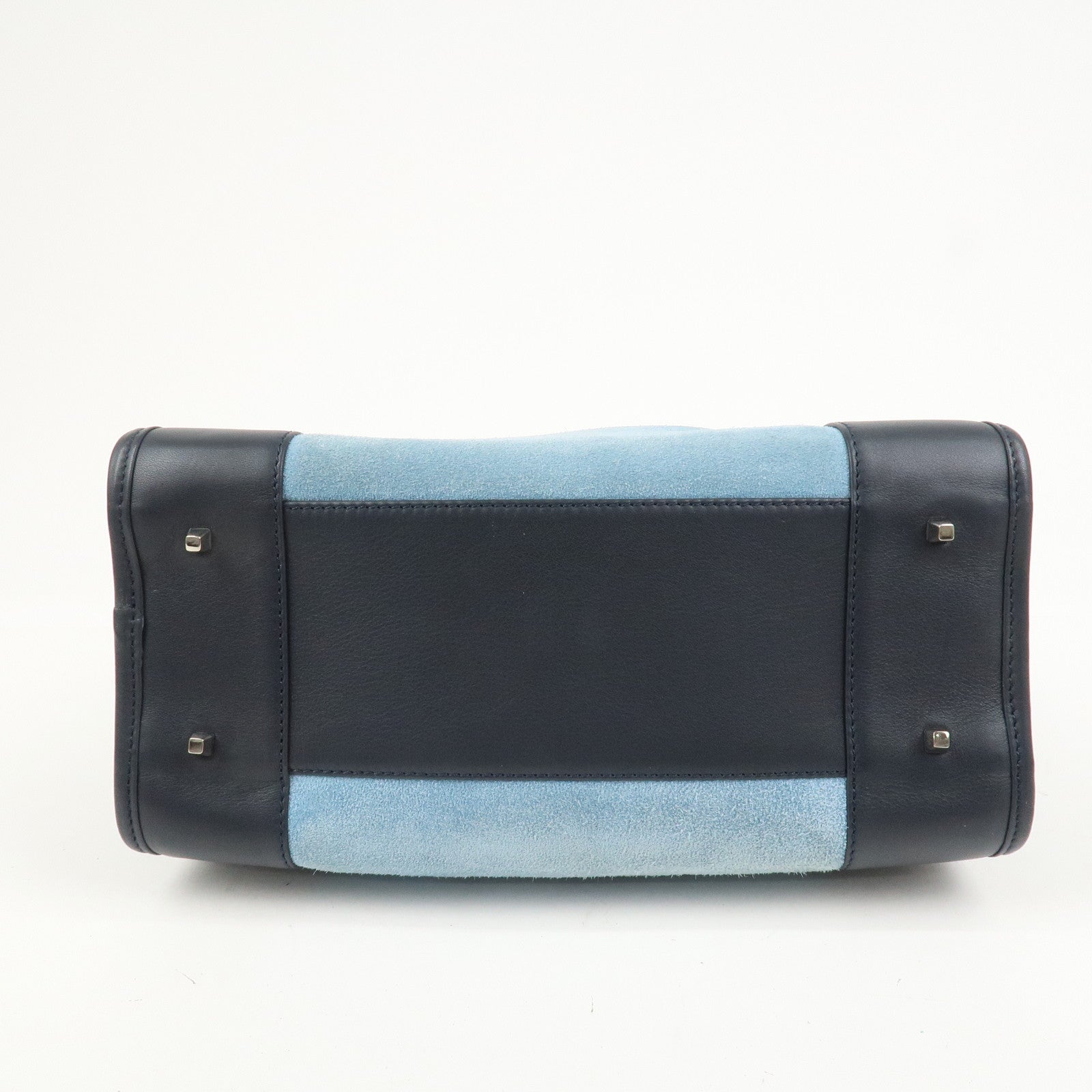 LOEWE Anagram Suede Leather Amazona 28 Hand Bag Blue