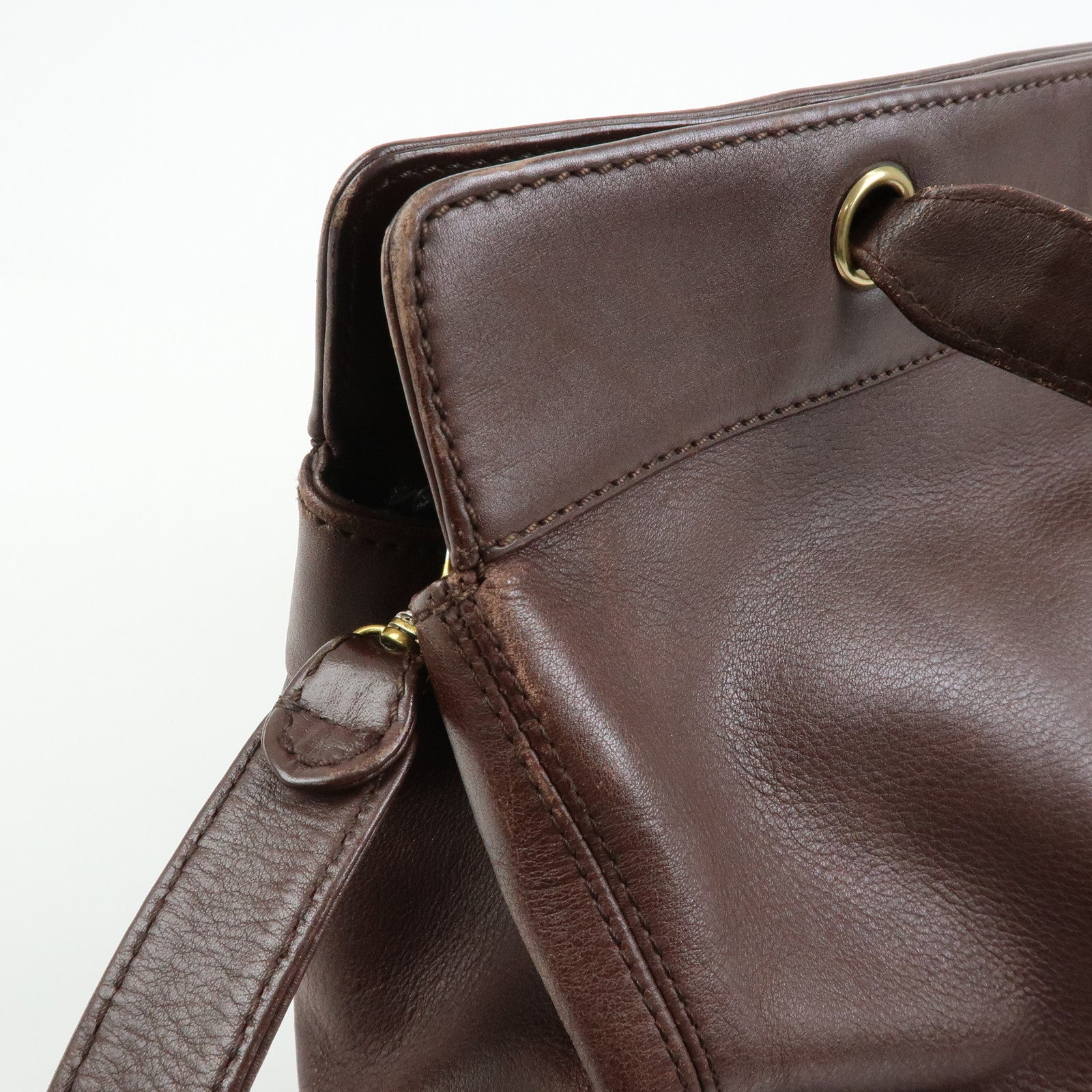 CHANEL COCO Mark Calf Leather 2WAY Bag Tote Bag Brown