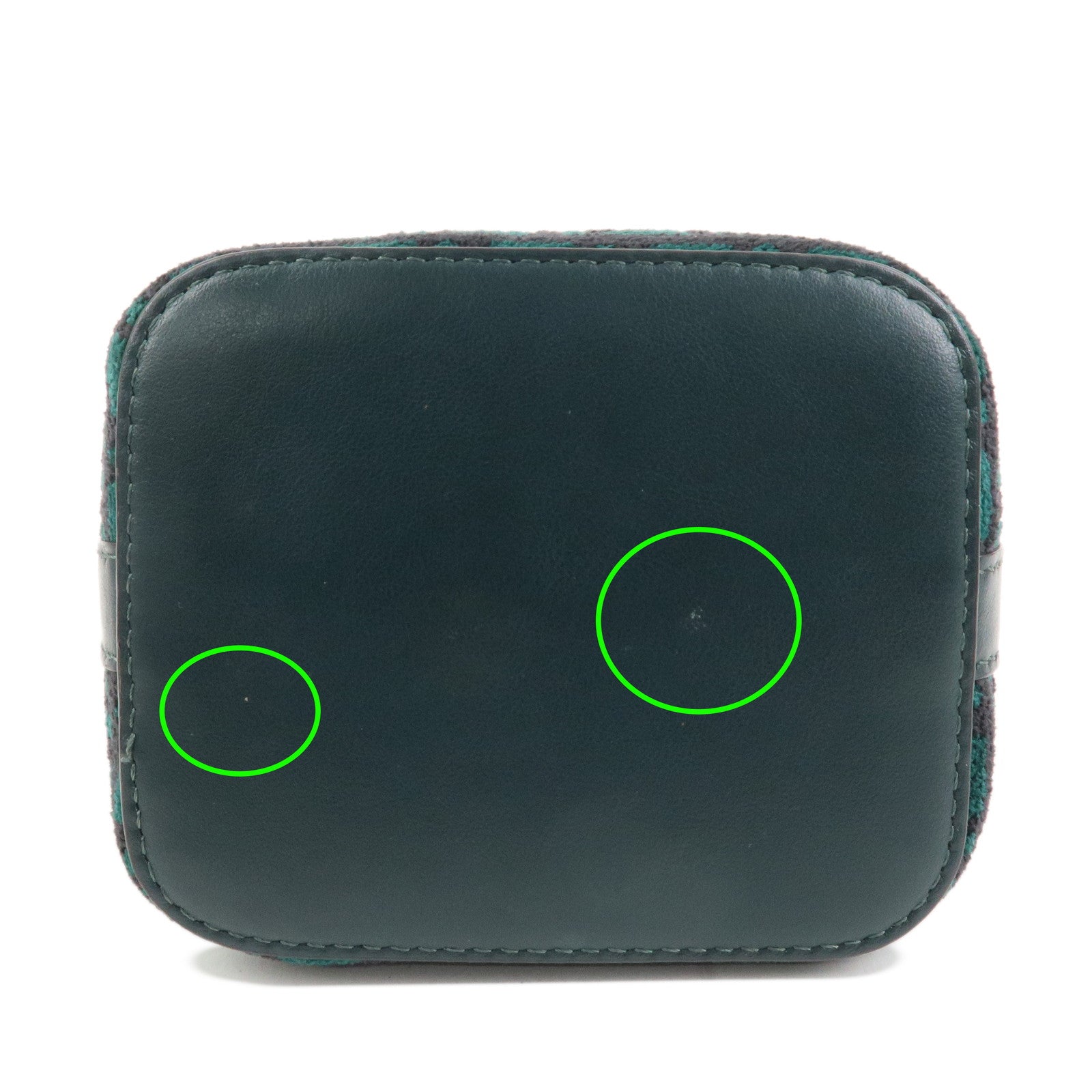 FENDI Mon Tresor Canvas Leather 2Way Bag Hand Bag Green 8BS010