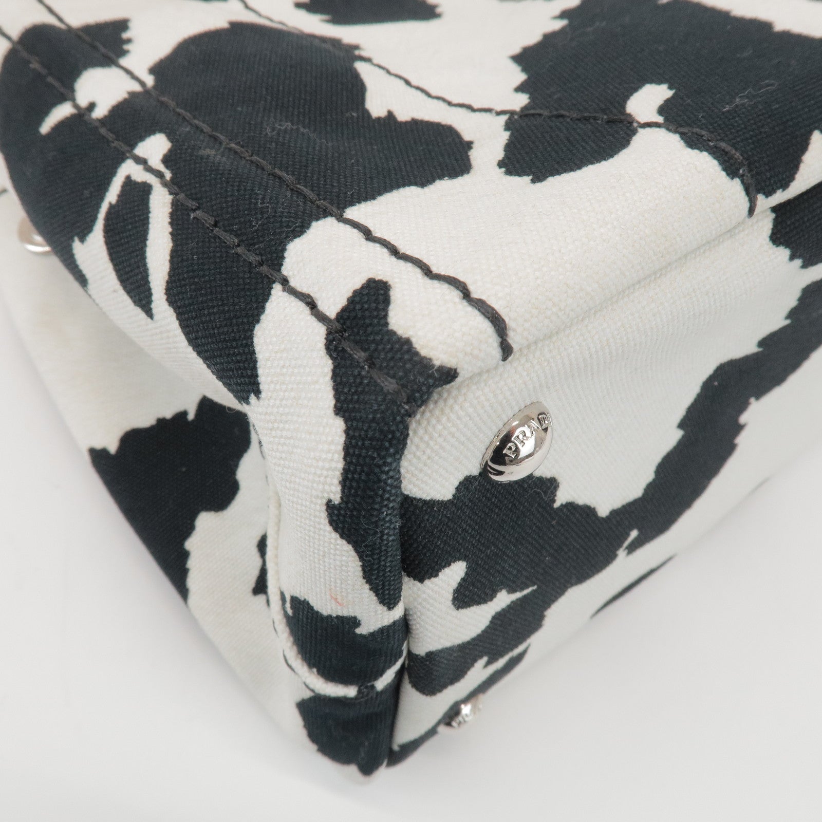 PRADA Triangle Logo Canapa Mini Canvas 2Way Bag Hand Bag 1BG439